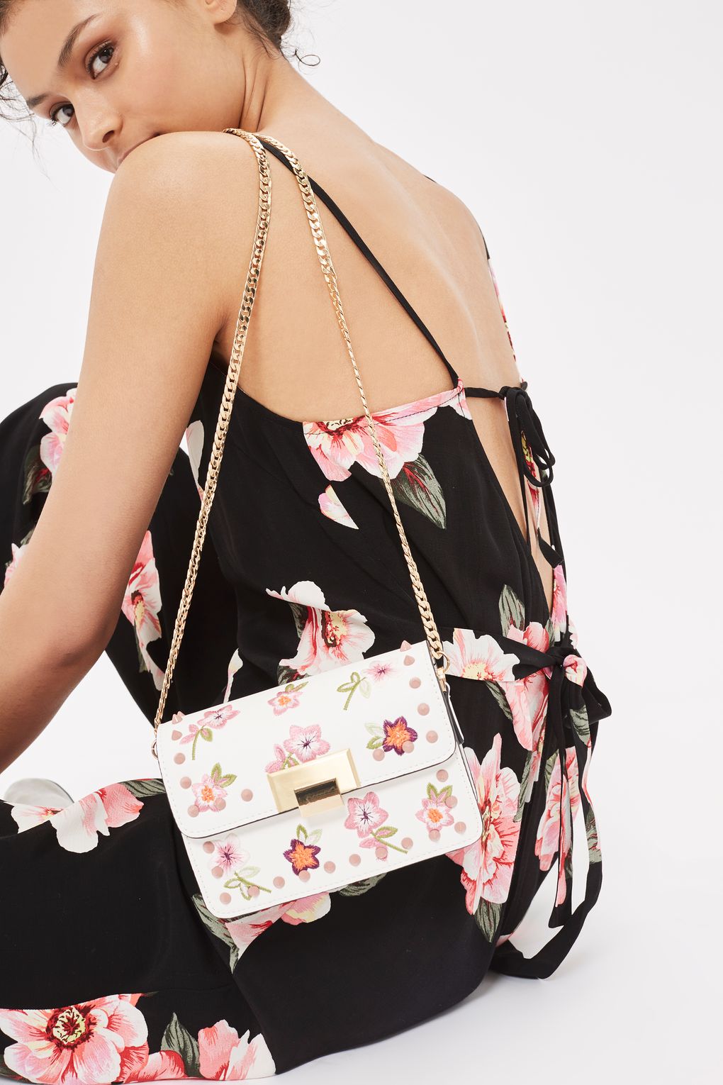 TOPSHOP Rosie Floral Study Crossbody Bag