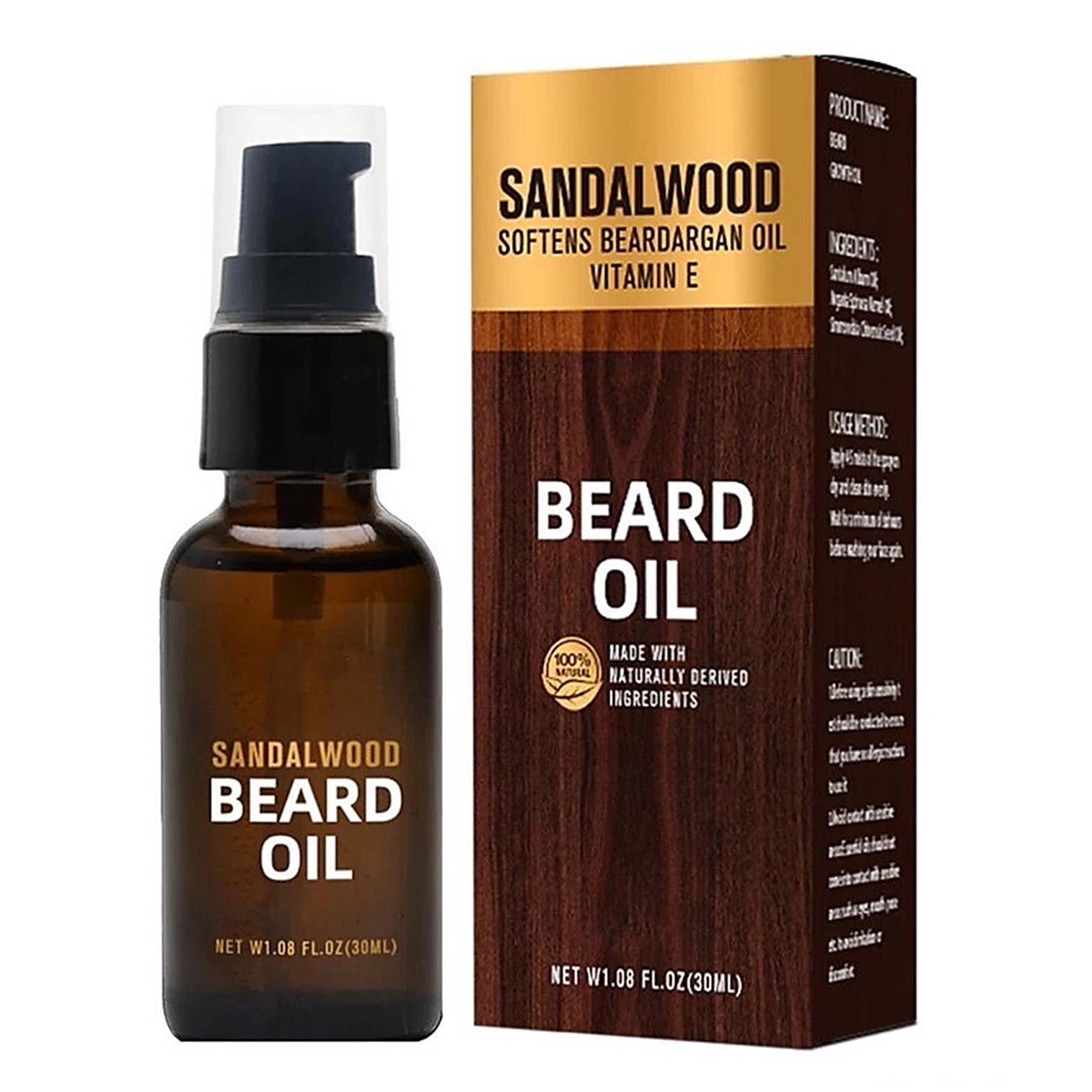 Yilest Sandalwood Beard Oil 30ml ผลิตภัณฑ์บำรุงหนวดเคราให้นุ่มลื่นน่าสัมผัสสินค้านำเข้าจากต่างประเทศของแท้พร้อมส่ง