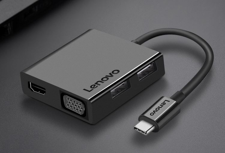 สายแปลง Lenovo USB-C to HDMI + VGA + USB 2.0 + USB 3.0 + USB-C