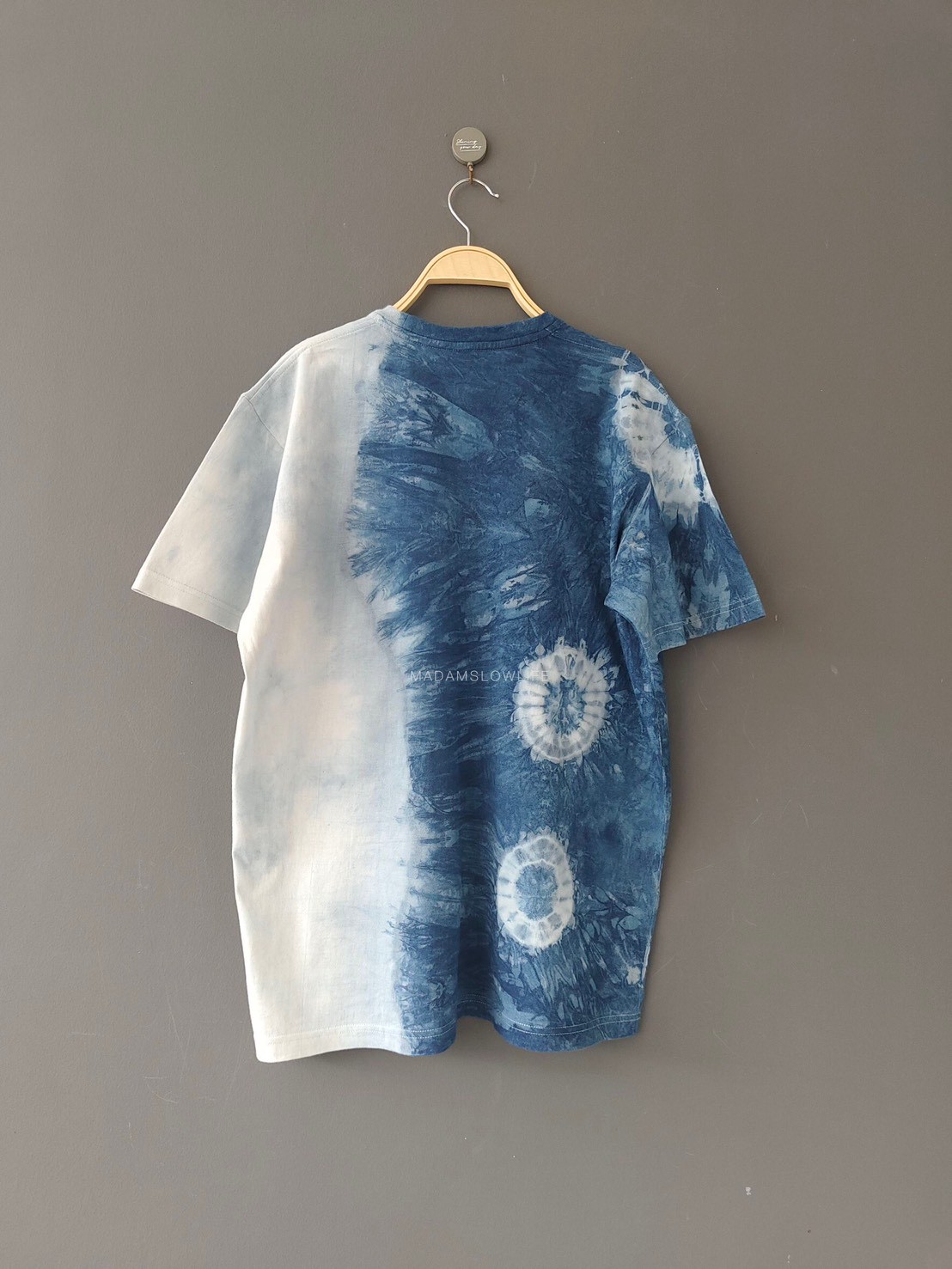 เสื้้อยืดผู้ใหญ่ มัดย้อมสีครามธรรมชาติ Size : XS S M L XL 2XL 3XL