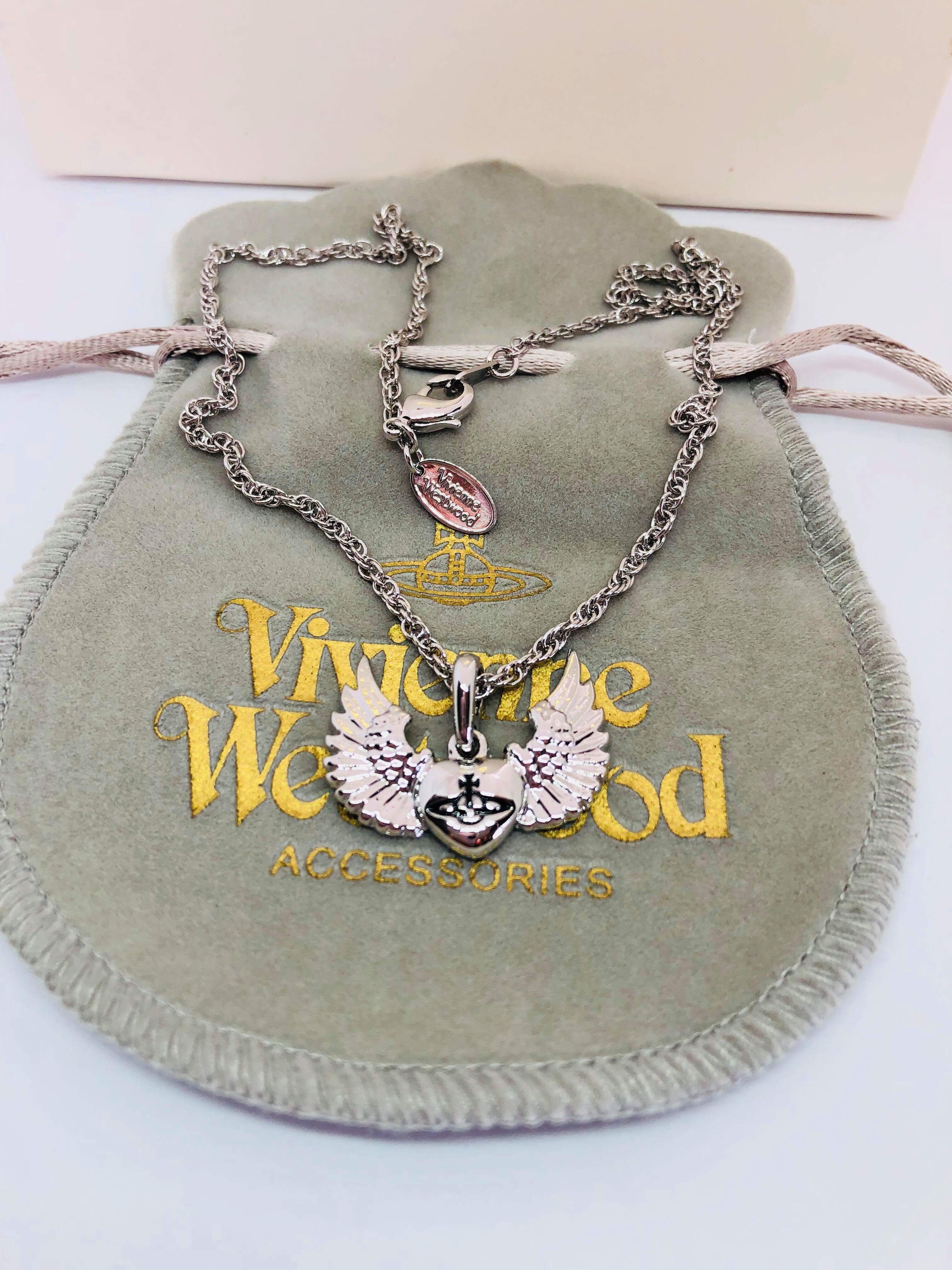 vivienne westwood Heart Orb Wings Pendant necklace