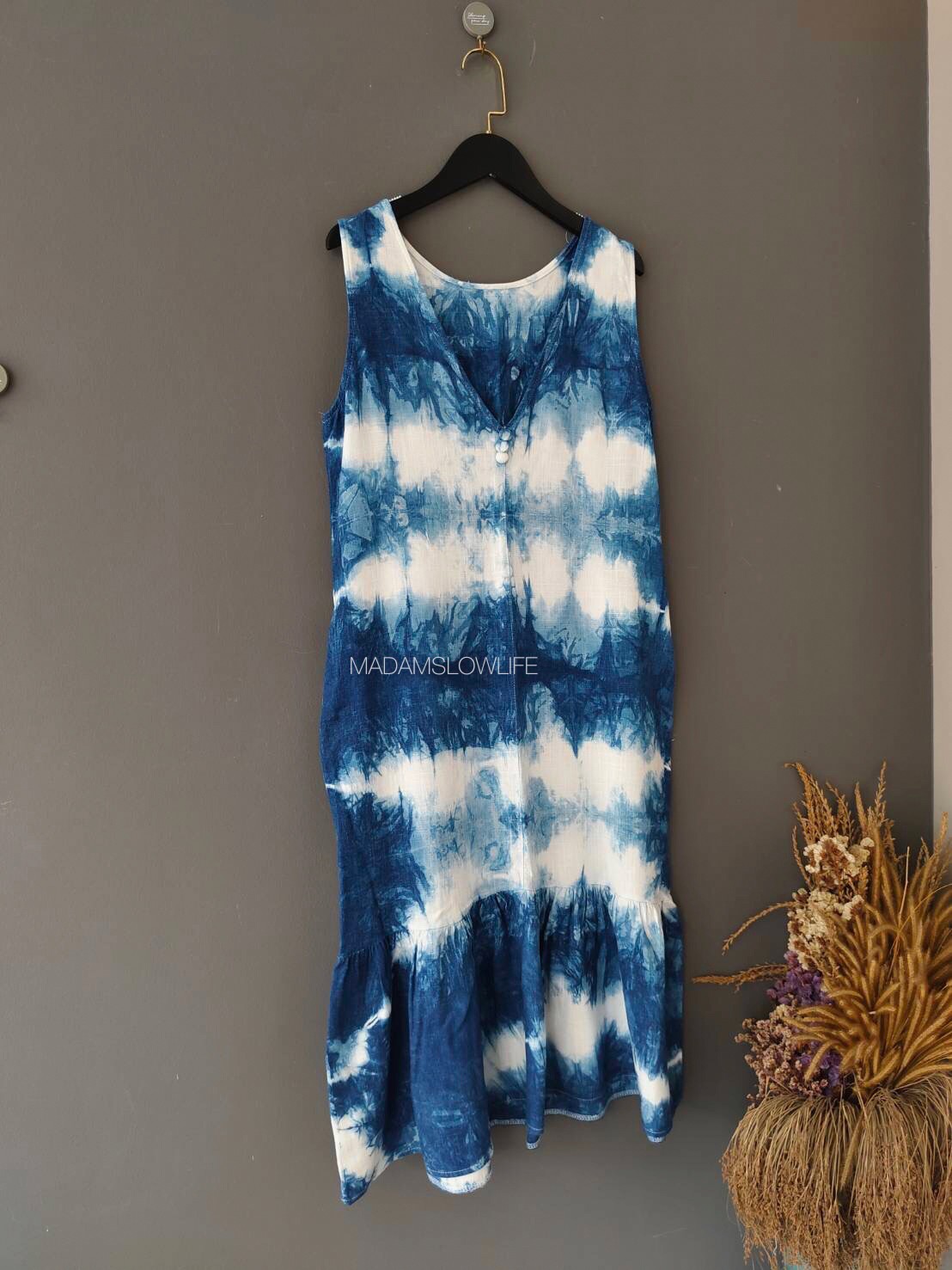 เดรสคอตตอน ย้อมครามธรรมชาติ