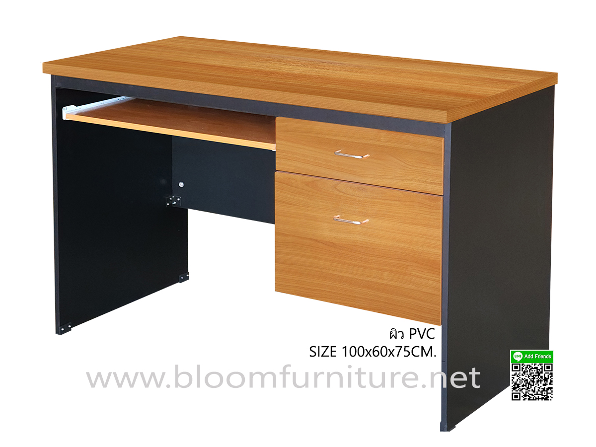 (Promotion ซื้อ 3 ตัวลด 5%) โต๊ะคอมพิวเตอร์เคลือบผิว PVC ขนาด 100-120x60x75 ซม.