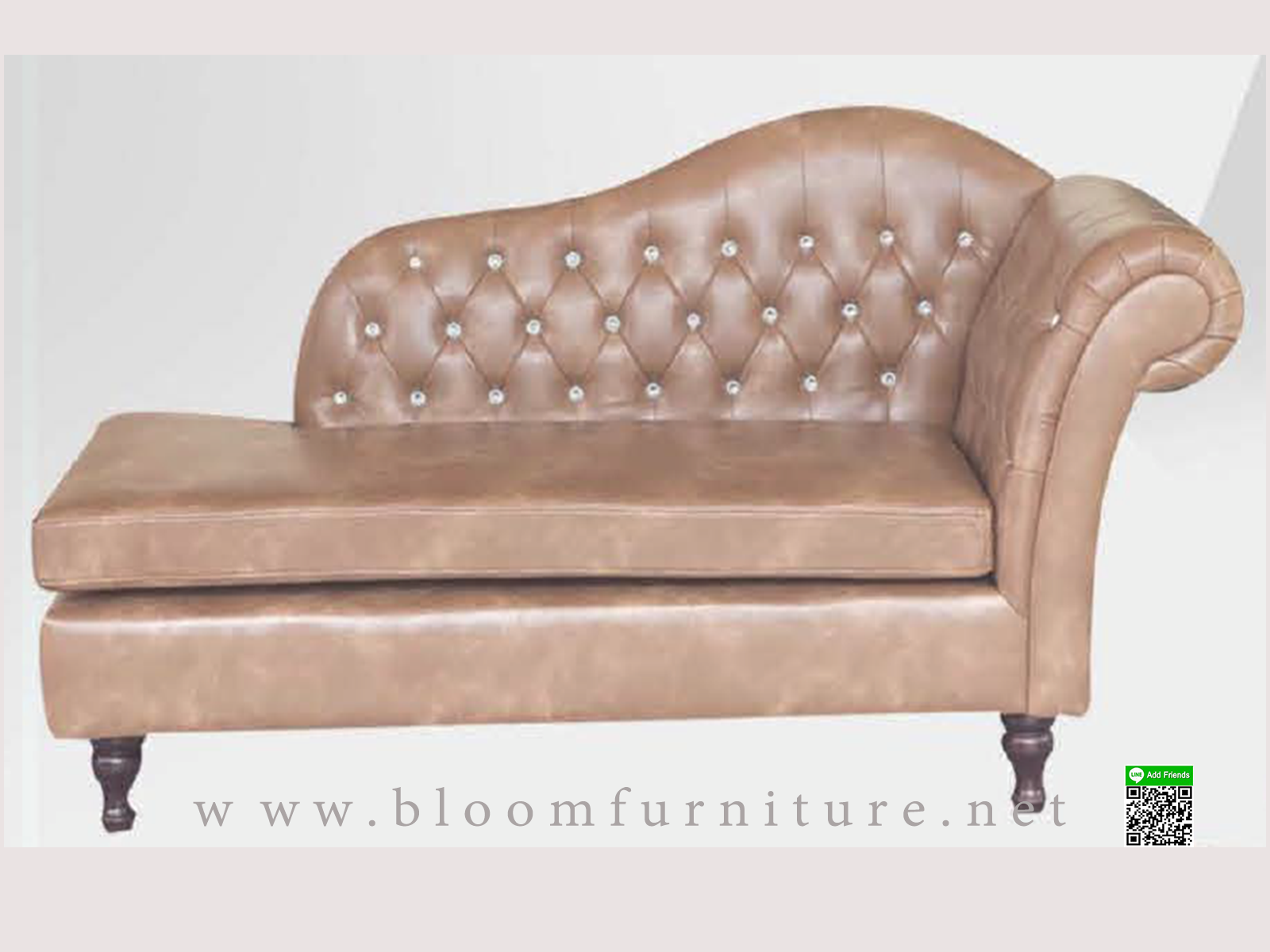 SOFA หุ้มหนังคลาสสิคทรงหลุยส์ ขนาด 175x80x90 ซม.