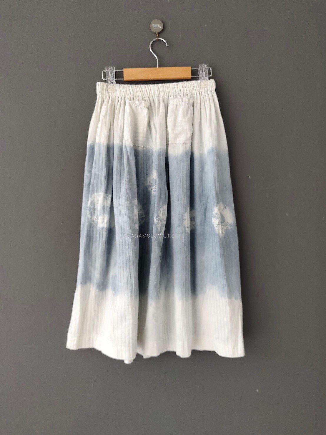 กระโปรงเจ้าหญิง Size : F มัดย้อมเทาสีธรรมชาติ
