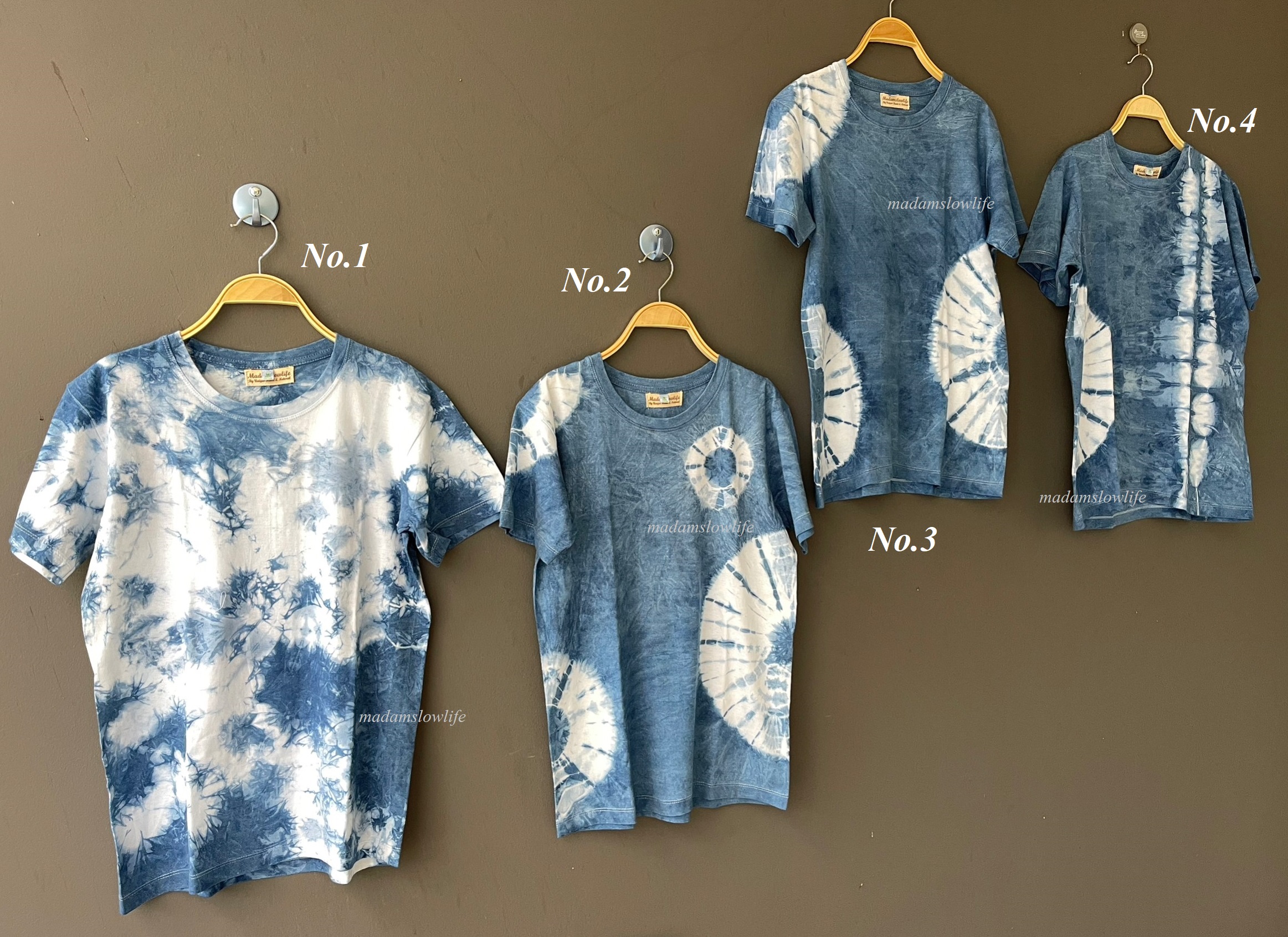 เสื้อยืดคอตตอน มัดย้อมคราม มีSize:S,M,L,XL,2XL
