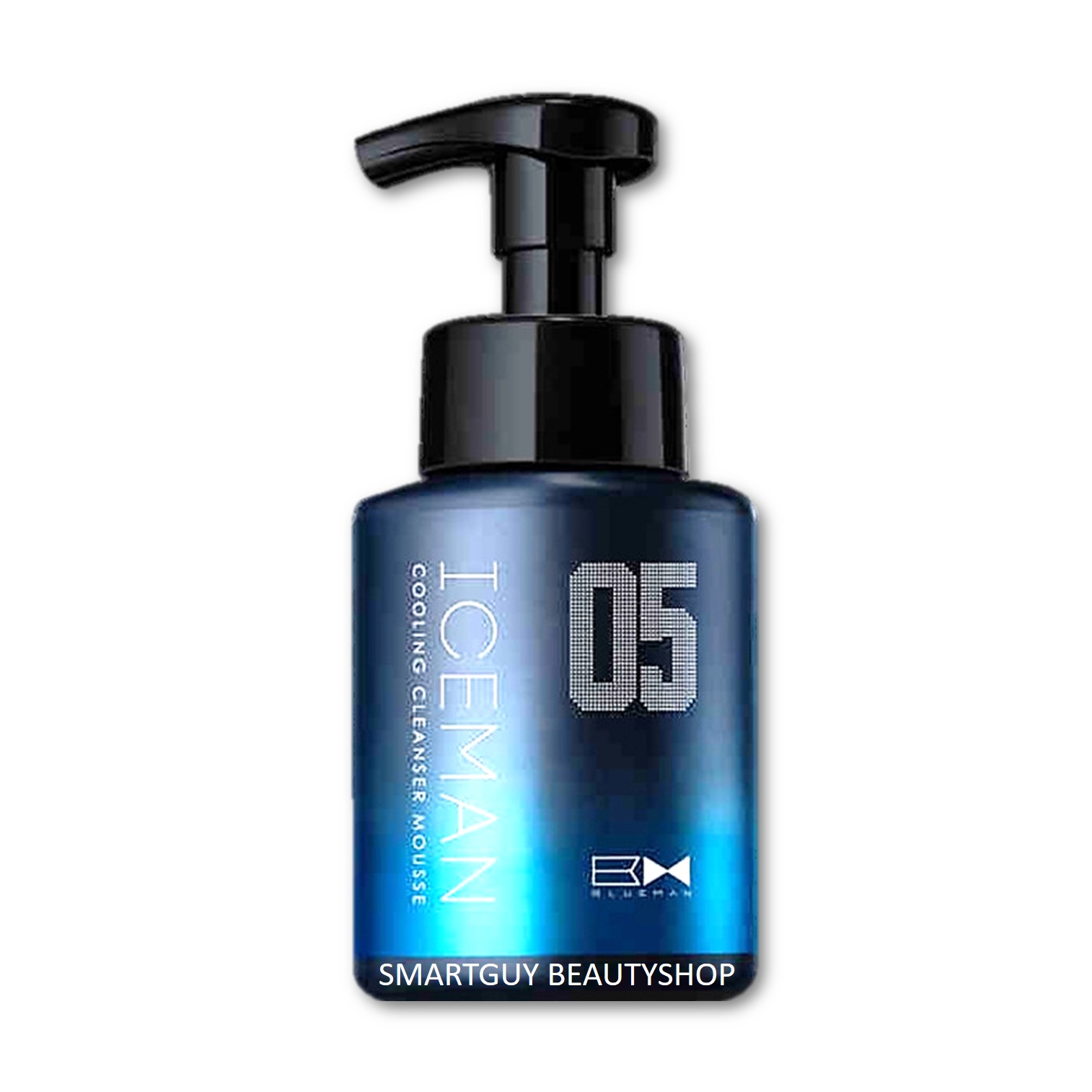 มูสโฟมเนื้อนุ่มทำความสะอาดผิวหน้าสูตรเย็นปรับผิวขาวใสย้อนวัยผิวหน้าสำหรับผู้ชาย BlueMan 05 Cleanser Men’s Cooling Mousse 180ml