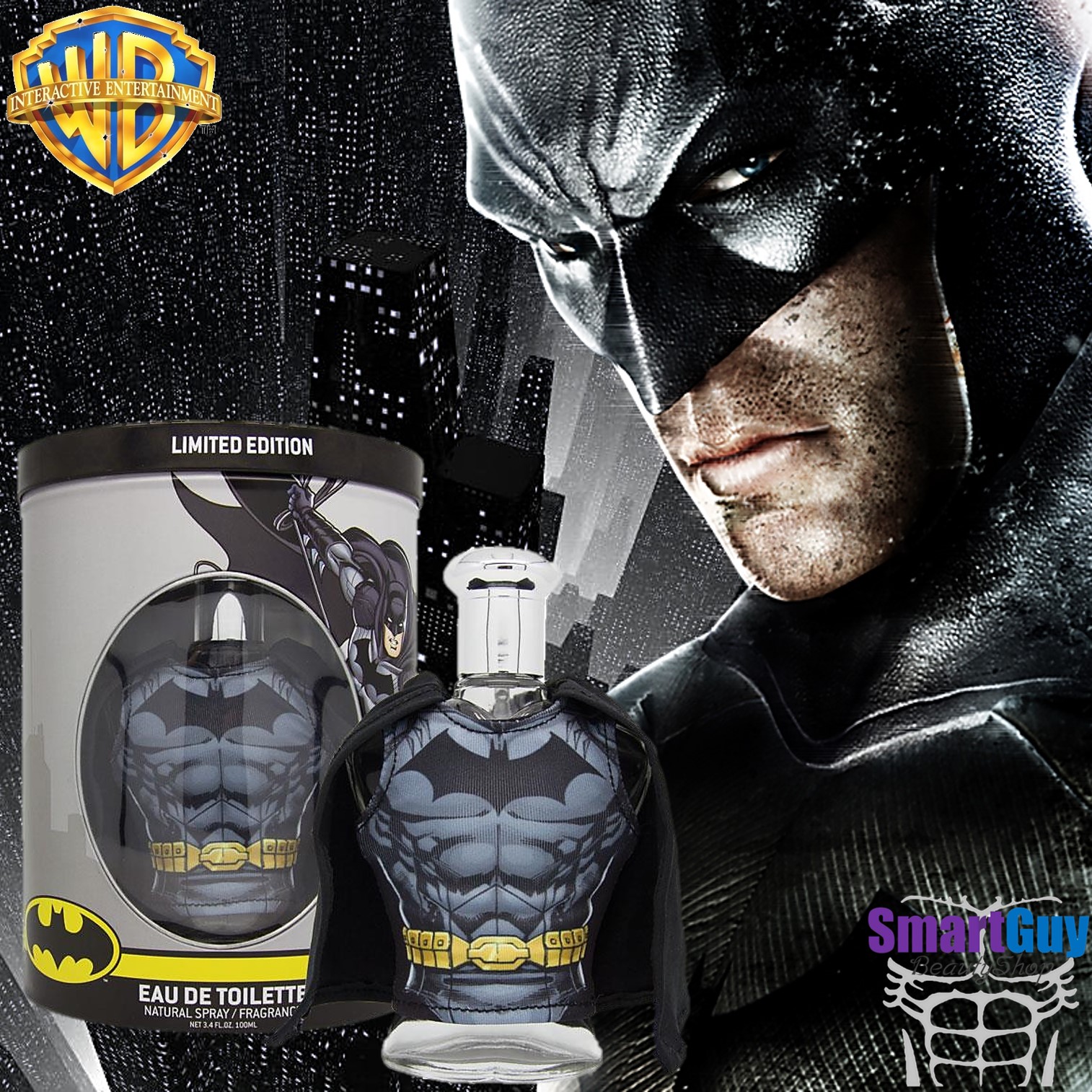 Warner Bros Limited Edition BatMan Eau De Toilette Spray 100ml. น้ำหอมลิขสิทธิ์แท้จากวอร์เนอร์บราเธอร์กลิ่นหอมสุดสปอร์ตเซ็กซี่สำหรับหนุ่มที่มาพร้อมความมั่นใจผสานความเซ็กซี่ร้อนแรงในแบบฮีโร่สุดสตรอง สินค้านำเข้าของแท้ 100%