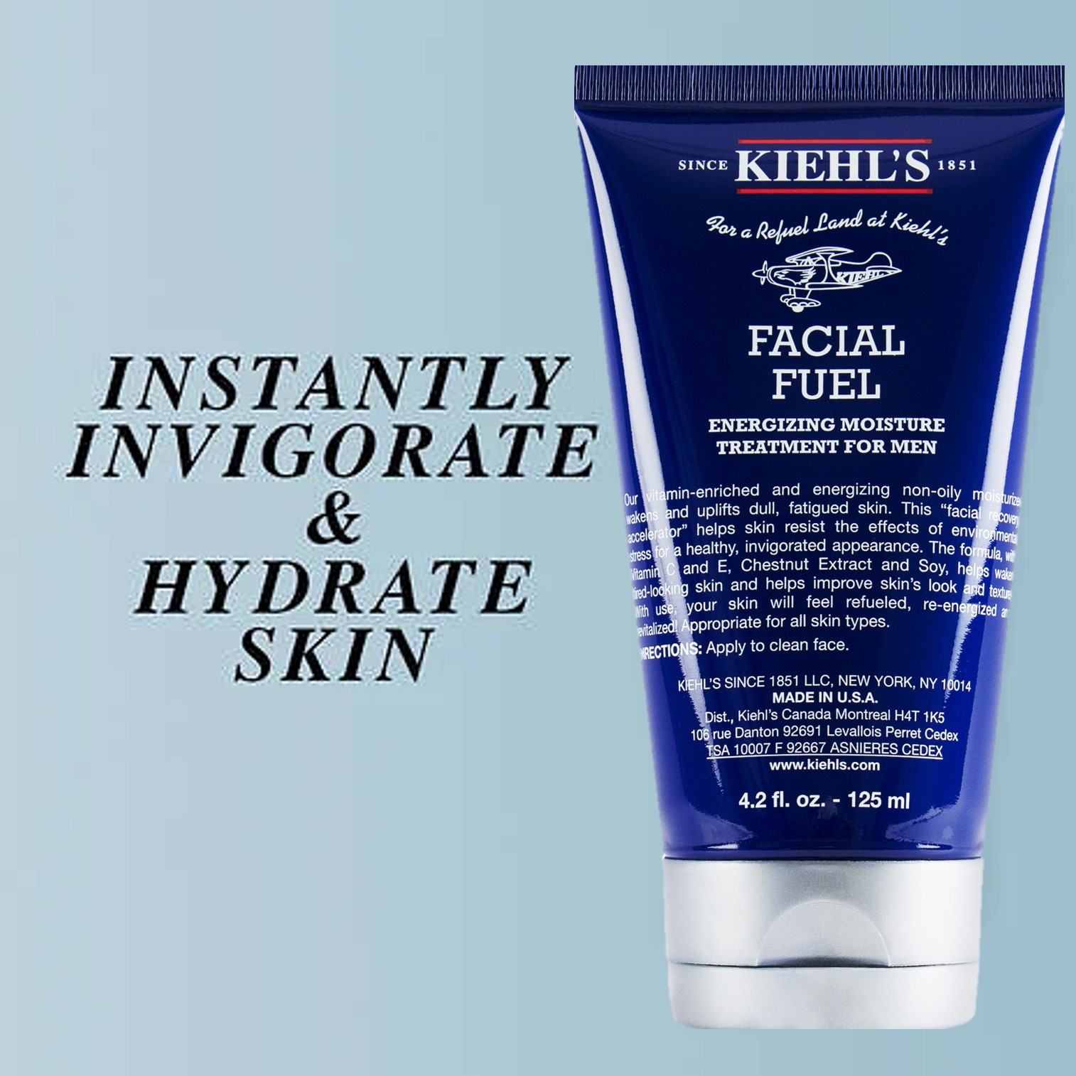 Kiehls Facial Fuel Energising Moisture Treatment For Men 125ml ครีมมอยซ์เจอร์ไรเซอร์บำรุงผิวหน้าสูตรพิเศษสำหรับผู้ชาย