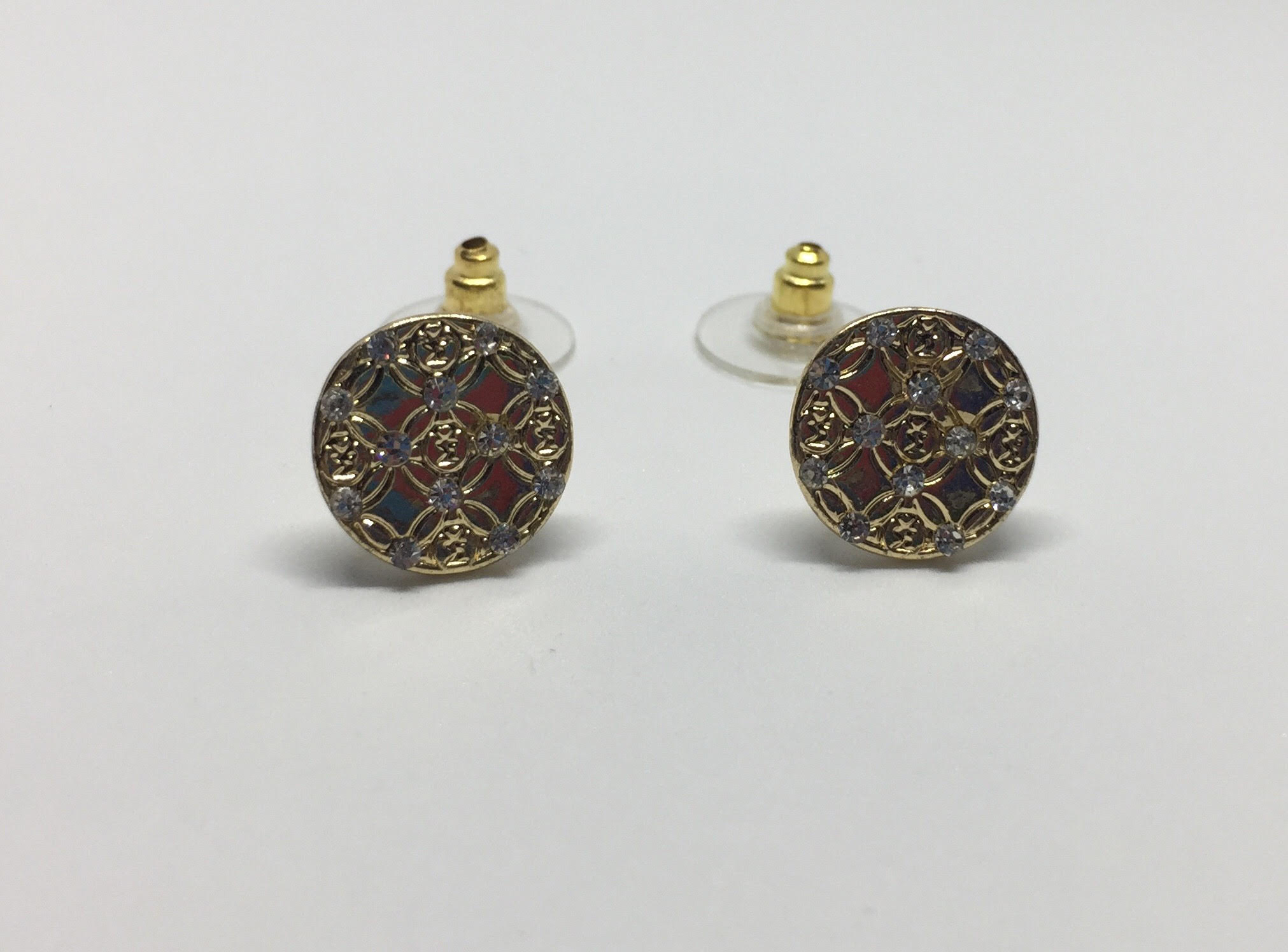 MK Heritage Monogram Crystal Set Earring-Golden