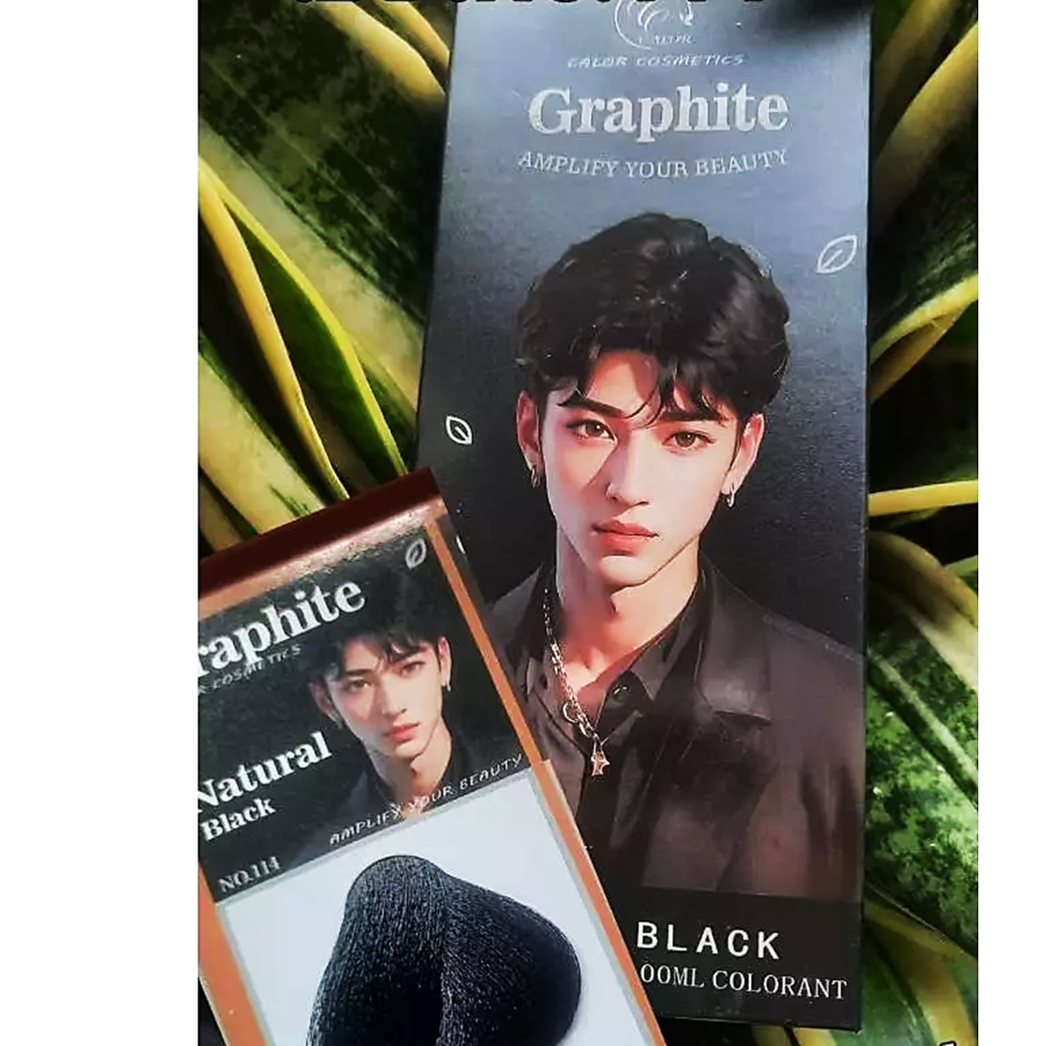 Calor Cosmetics Graphite Organic Natural Black Hair color ผลิตภัณฑ์เปลี่ยนสีผมผู้ชายสีดำธรรมชาติสูตรออแกนิคติดทนนาน