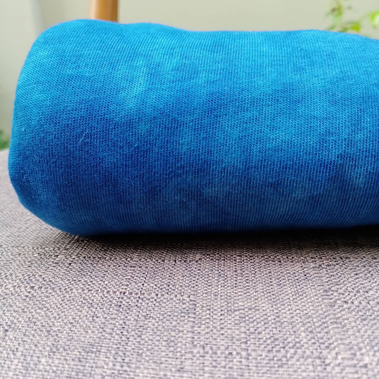 ผ้ายืดออแกนิคคอตตอน ย้อมครามธรรมชาติ กว้าง115 ยาว 2เมตร