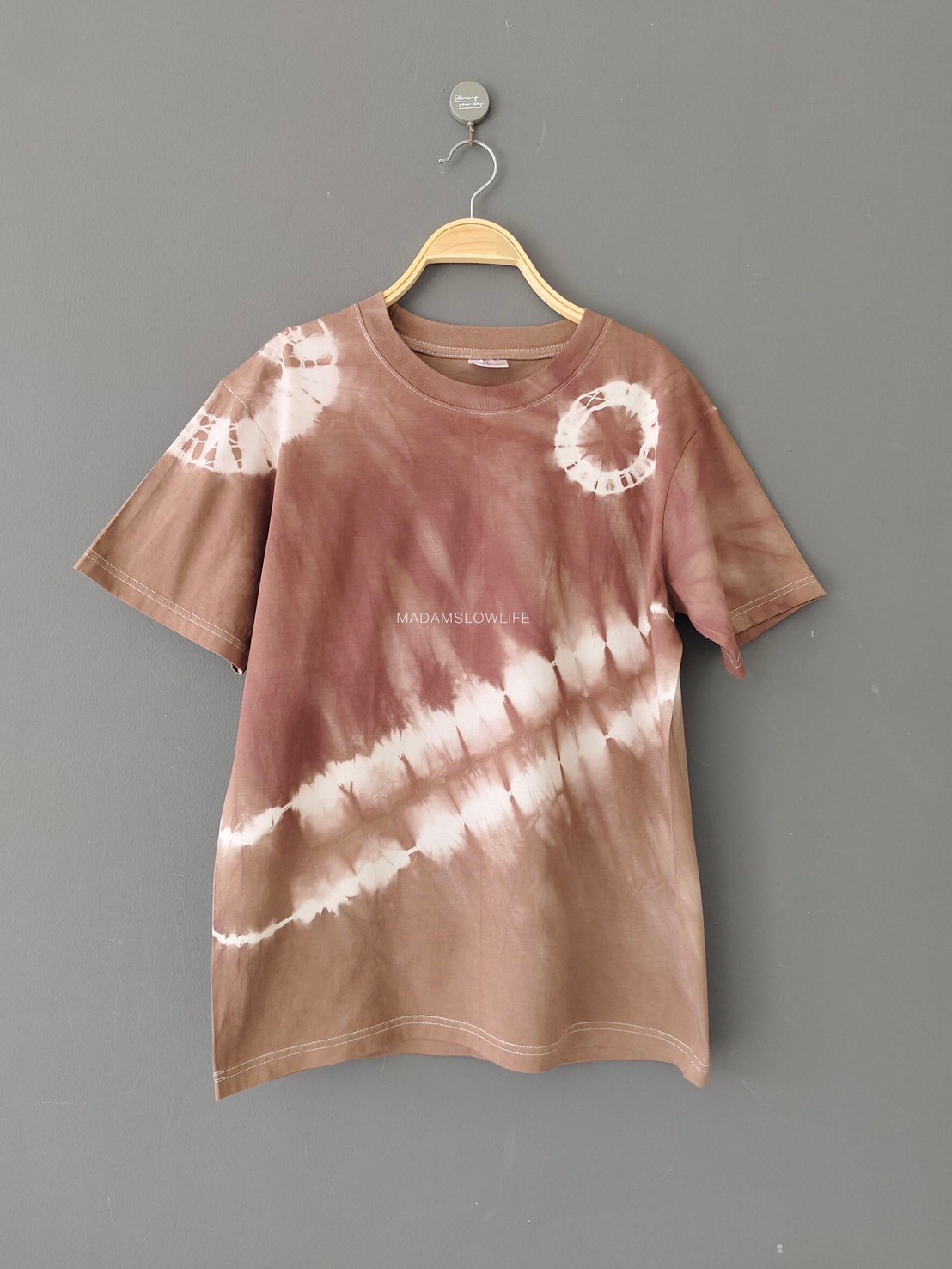 เสื้อยืดผู้ใหญ่ มัดย้อมสีน้ำตาล Size : XS S M L XL 2XL 3XL 4XL 5XL