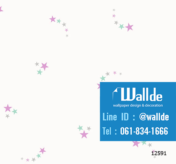 วอลเปเปอร์ห้องเด็ก วอลเปอร์ลายการ์ตูน ลายดาว