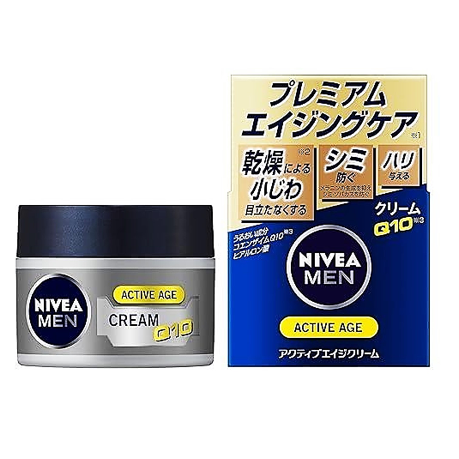 NIVEA MEN Active Age Cream X Q10 Men's Aging Care 50g ผลิตภัณฑ์บำรุงผิวหน้าผู้ชายสูตรพรีเมี่ยมแลดูอ่อนกว่าวัยจากญี่ปุ่นของแท้พร้อมส่ง