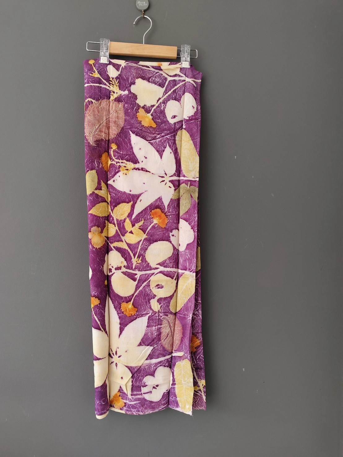 ผ้าพันคอ cotton Eco print ขนาด กว้าง 70 cm × ยาว 200 cm