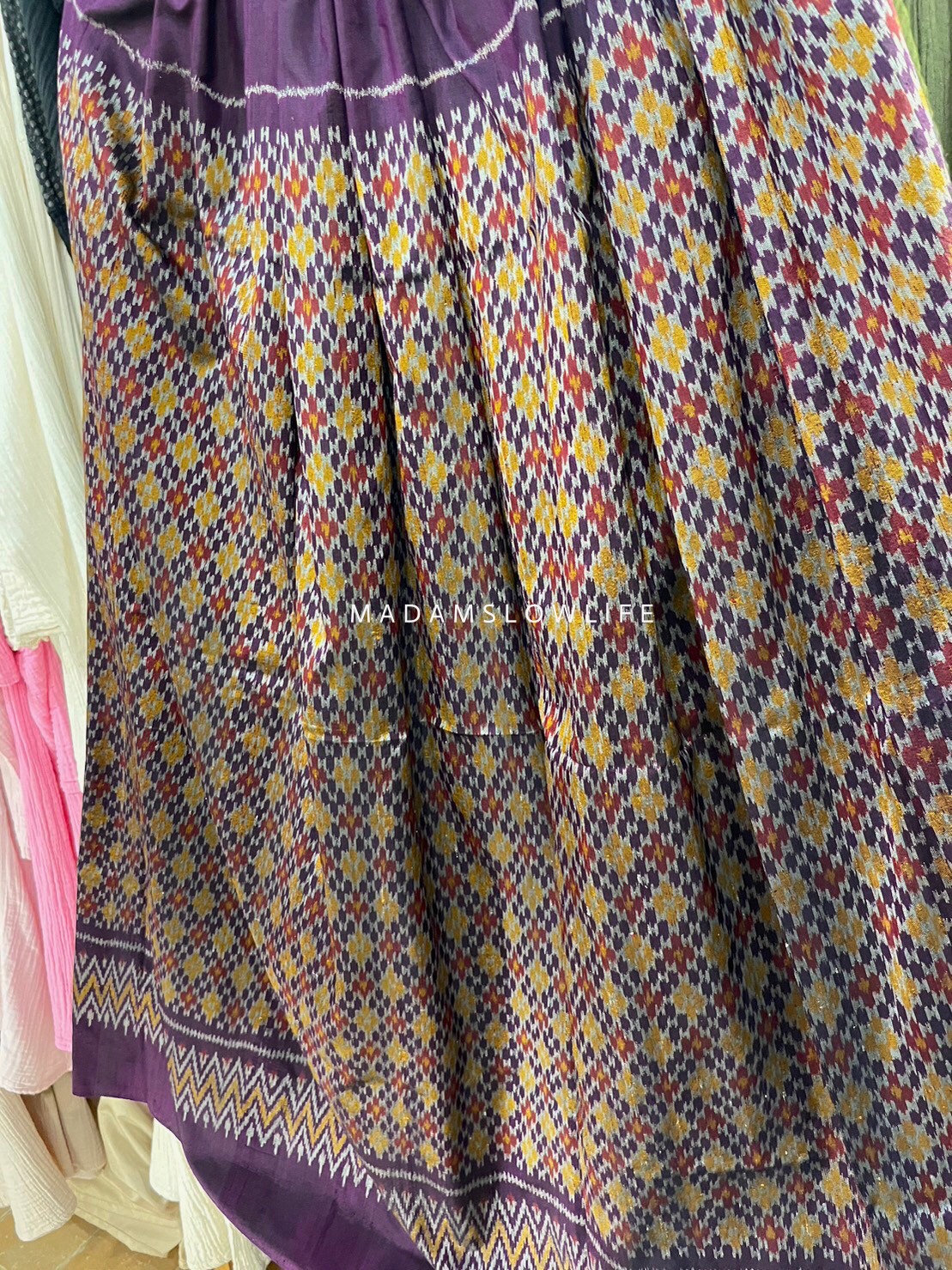 กระโปรงผ้าไหมมัดหมี่ Size F