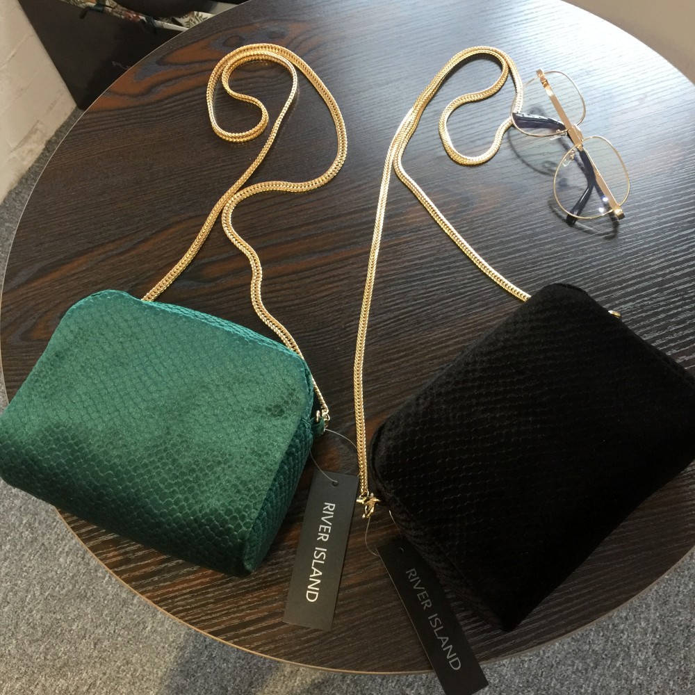 River Island Snake Print Mini Square Handbag