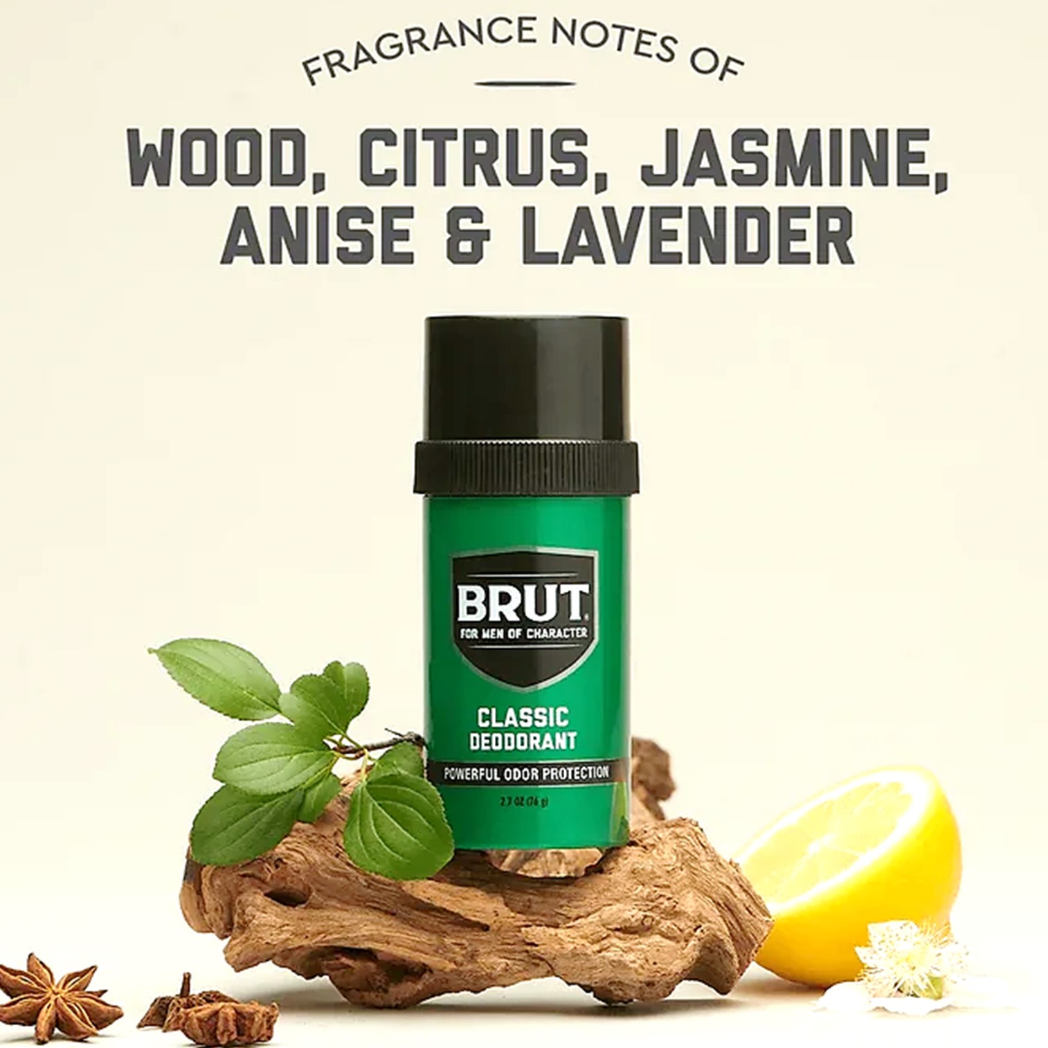 BRUT Classic Round Stick Deodorant 76g ผลิตภัณฑ์ระงับกลิ่นใต้วงแขนสำหรับผู้ชายรูปแบบแท่งสติ๊กกลิ่นคลาสสิคสุดพิเศษจากต่างประเทศของแท้พร้อมส่ง