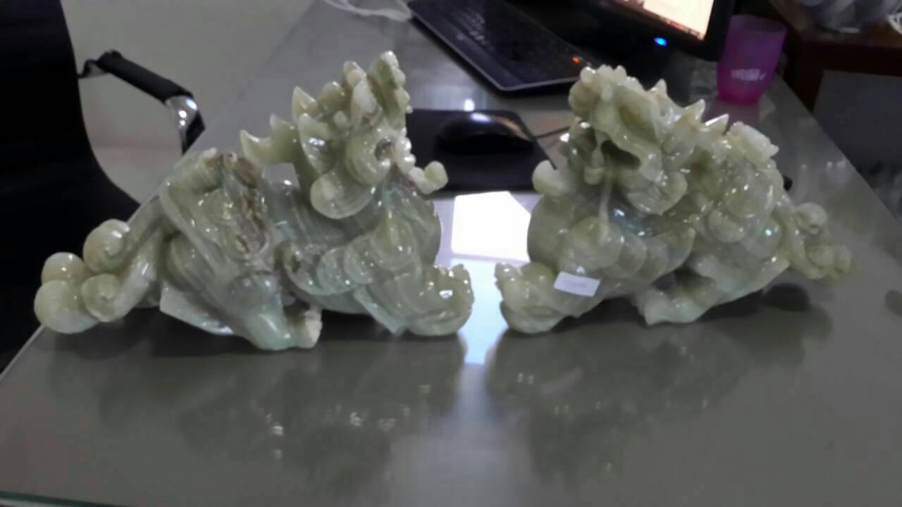 ปี่เซี๊ยะหินอ่อนสีหยกเขียว