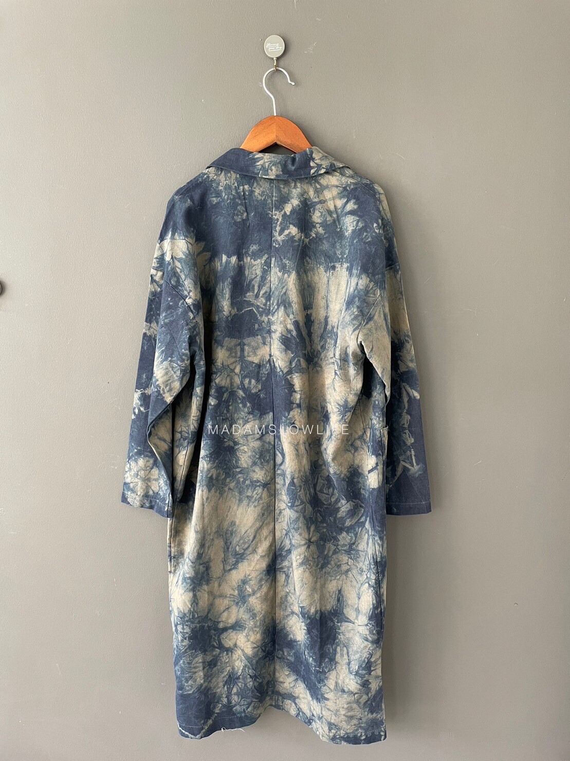 เสื้อคลุมตัวยาว Size F ผ้าคอตตอนลินินพรีเมียม ย้อมสีปลอดสารพิษ