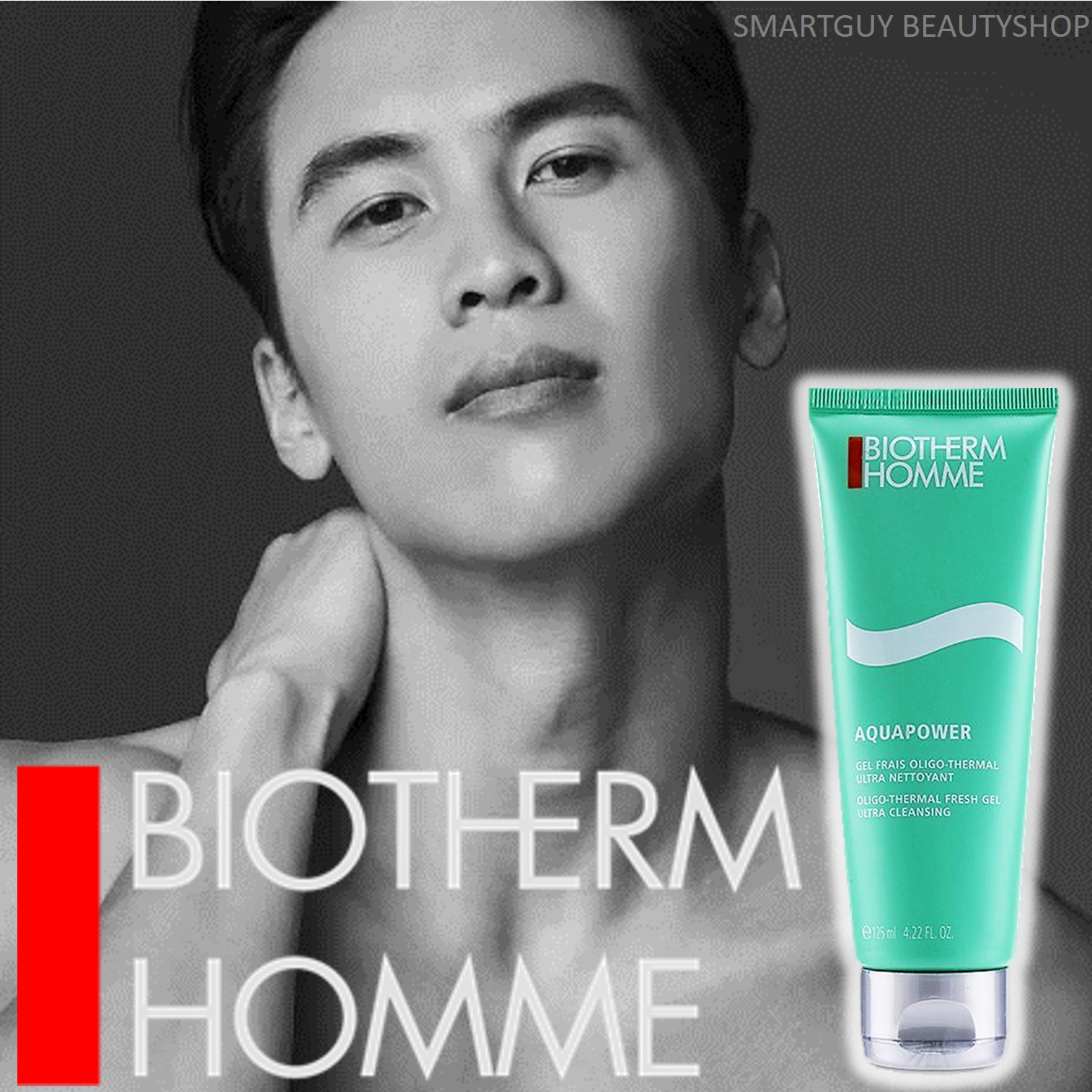 BIOTHERM HOMME AquaPower Oligo Thermal Fresh Gel Ultra Cleansing 125ml คลีนซิ่งโฟมทำความสะอาดผิวหน้าผู้ชายสูตรพิเศษทำความสะอาดหมดจดล้ำลึก
