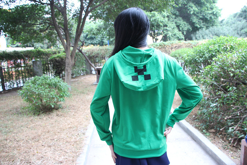 เสื้อฮู้ดมายคราฟ สีเขียว