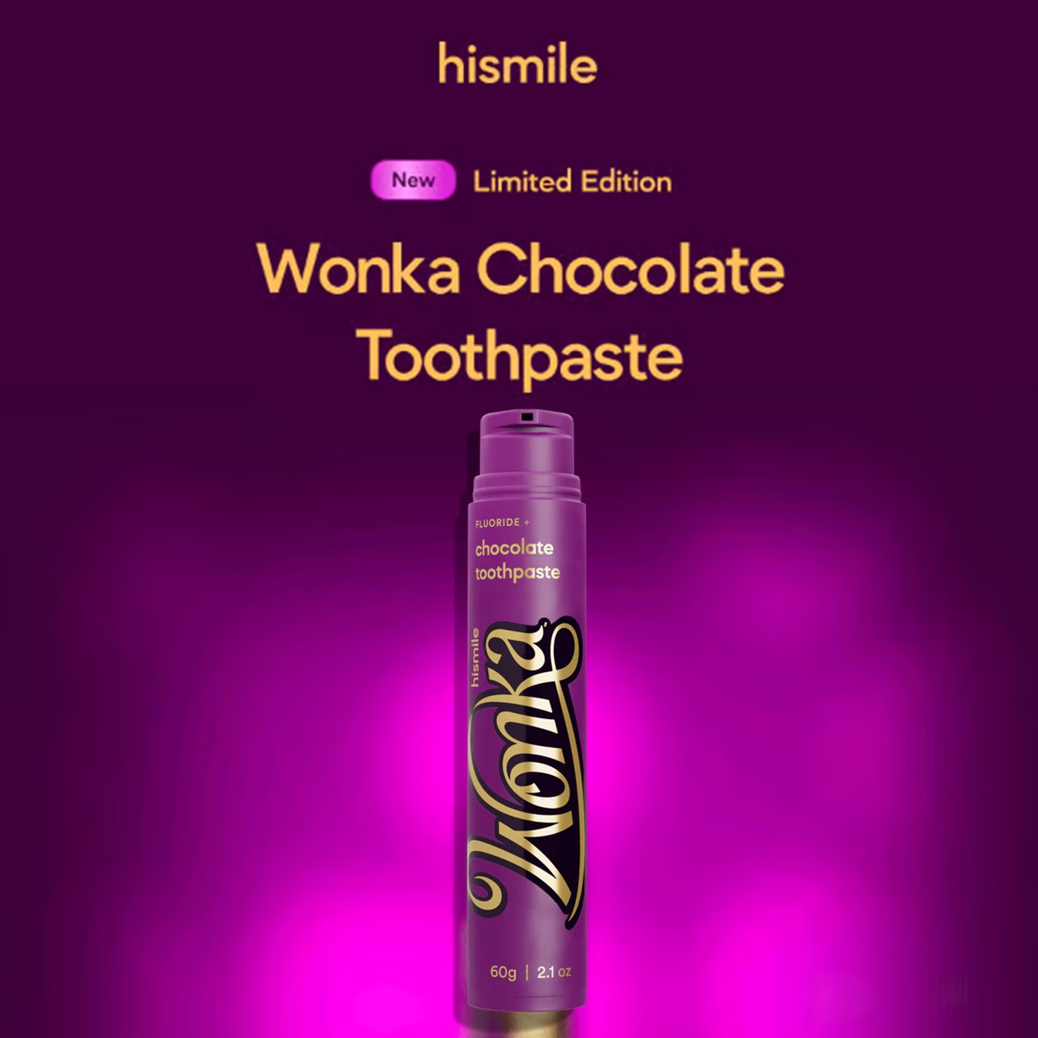 Hismile Wonka Chocolate Toothpaste Special Edition 60g ยาสีฟันรสช็อคโกแลตสูตรพิเศษสินค้านำเข้าจากออสเตรเลียของแท้พร้อมส่ง