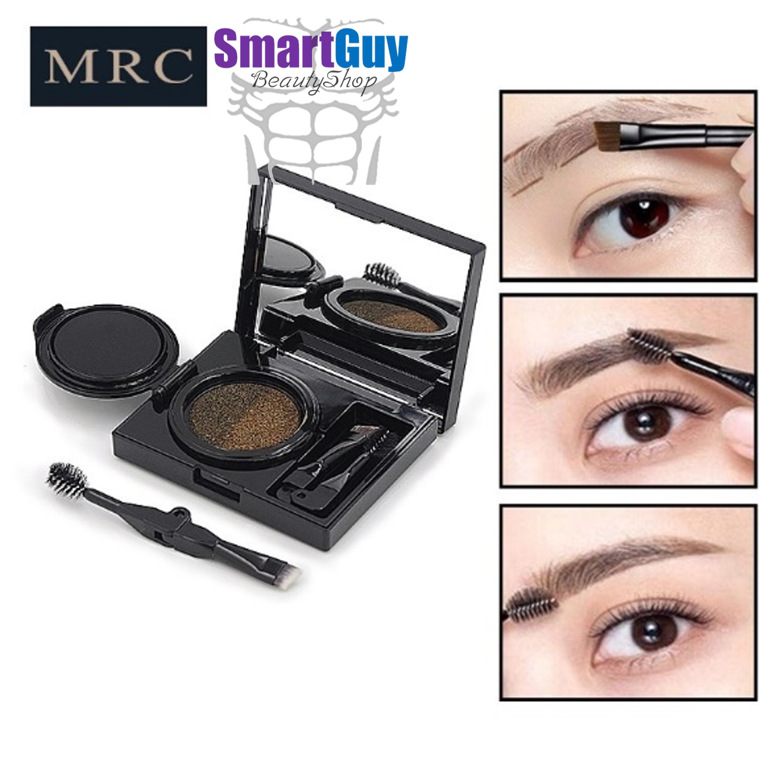 คุชชั่นแต่งคิ้ว 2 มิติพร้อมแปรงแต่งคิ้ว MRC Eyebrow Cushion-cara Two Tone 6g.