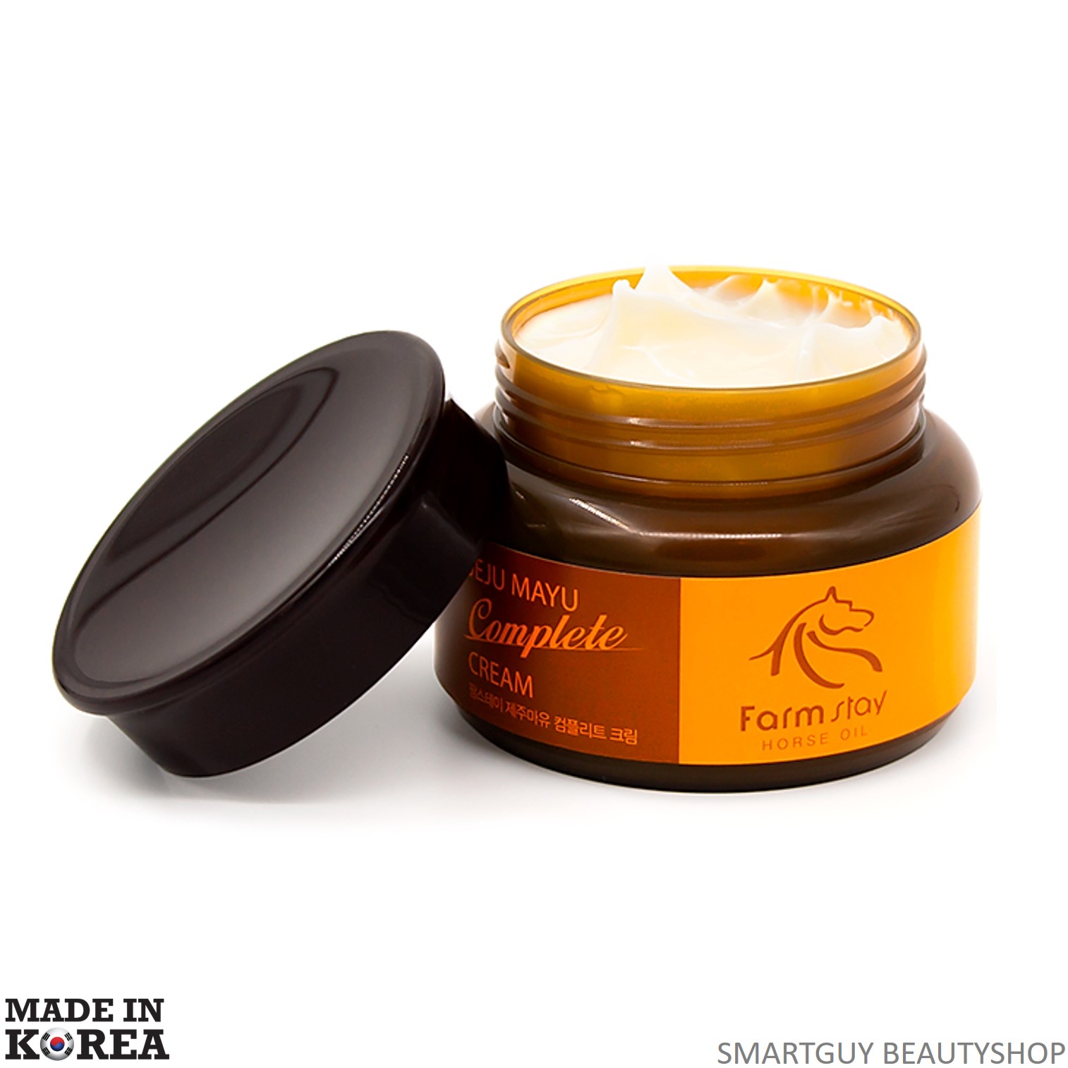 FARMSTAY Horse Oil Jeju Mayu Complete Cream 100ml. ครีมหน้าใสสูตรพรีเมี่ยมจากสารสกัดน้ำมันม้าเกาะเชจูประเทศเกาหลี