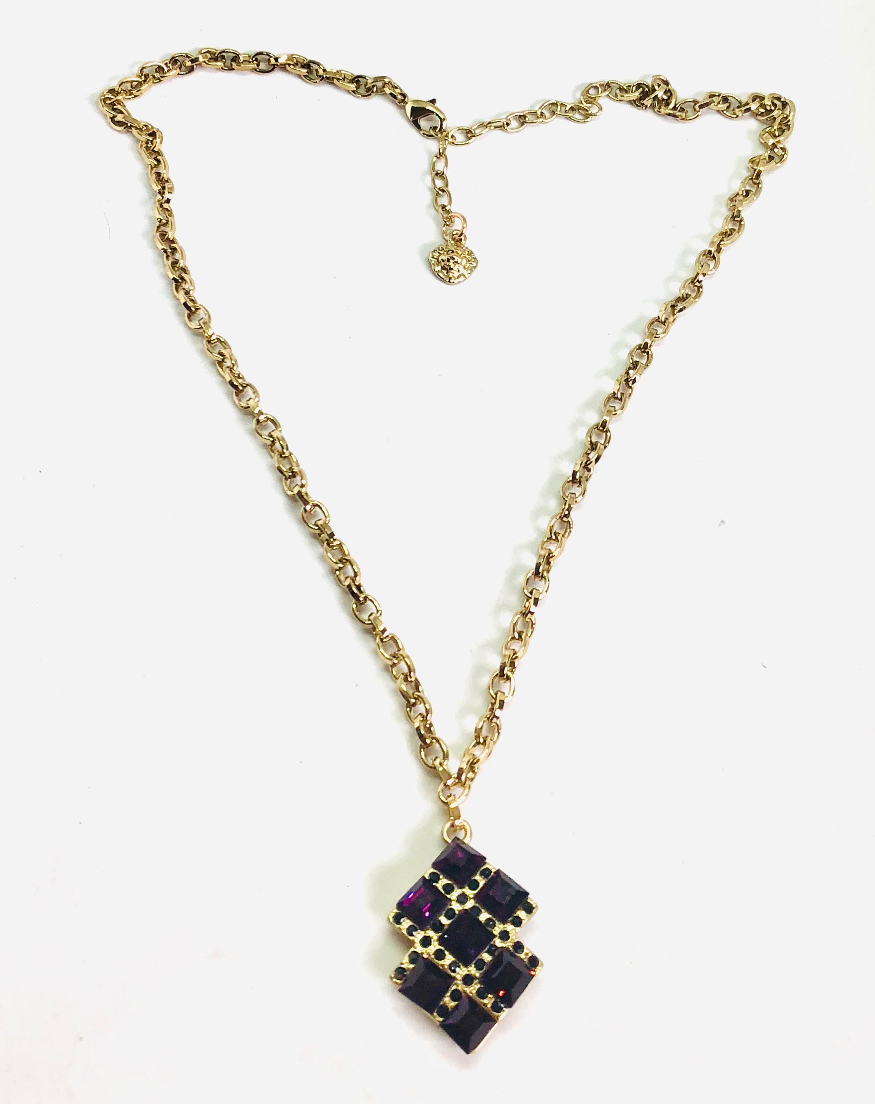 Anne Klein Crystal Violet Pendant Necklace