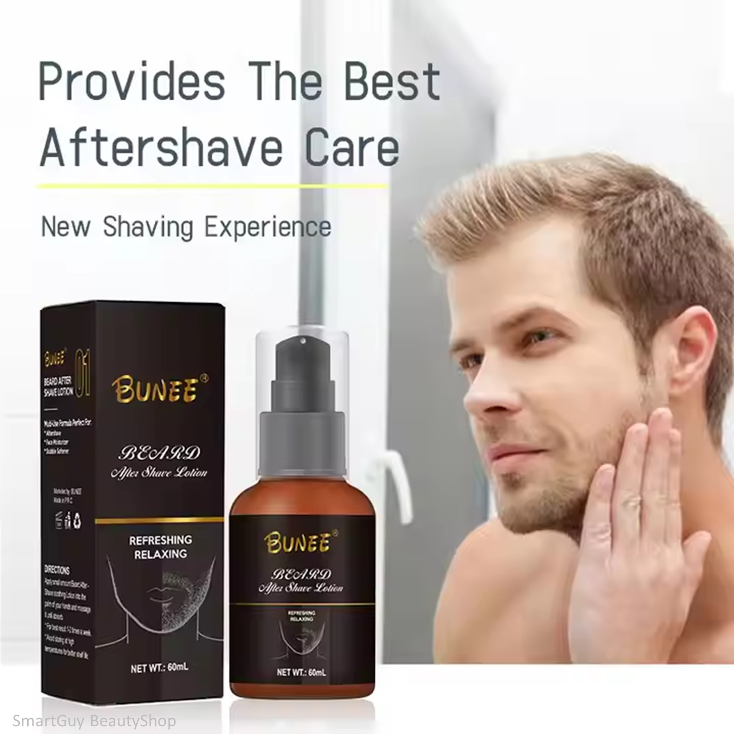 BUNEE Beard After Shave Lotion Refreshing Relaxing 60ml โลชั่นบำรุงผิวหน้าหลังการโกนหนวดสูตรพิเศษของแท้นำเข้าจากต่างประเทศพร้อมส่ง