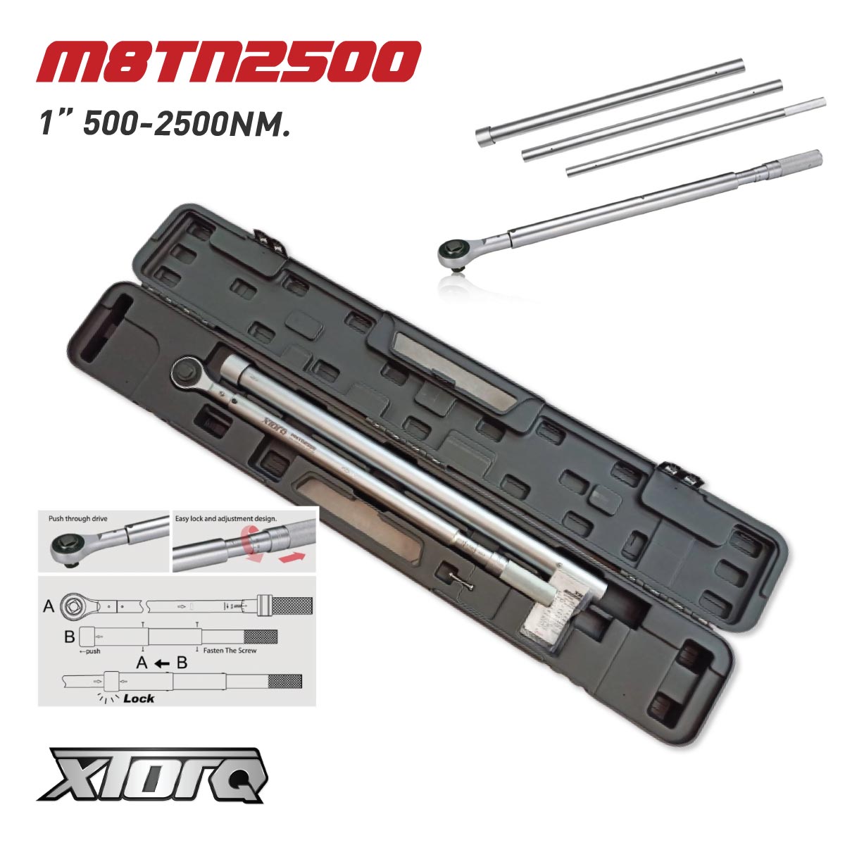 ประแจปอนด์ 1" 500-2500NM XTORQ M8TN2500