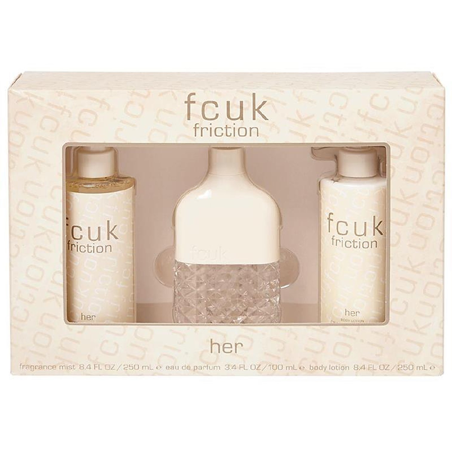 FCUK Friction Her Eau De Toilette 100ml Special Gift Set เซ็ตน้ำหอมสำหรับผู้หญิงในบ็อกซ์เซ็ตสุดพิเศษสินค้านำเข้ารับประกันลิขสิทธิ์แท้จากออสเตรเลียพร้อมส่ง