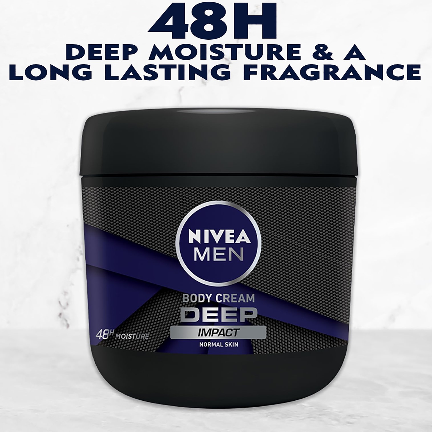 NIVEA Men Deep Impact Body Cream 400ml ผลิตภัณฑ์บำรุงผิวกายสำหรับผู้ชายสูตรพิเศษเพื่อผิวแลดูสุขภาพดีสินค้านำเข้าจากต่างประเทศของแท้พร้อมส่ง