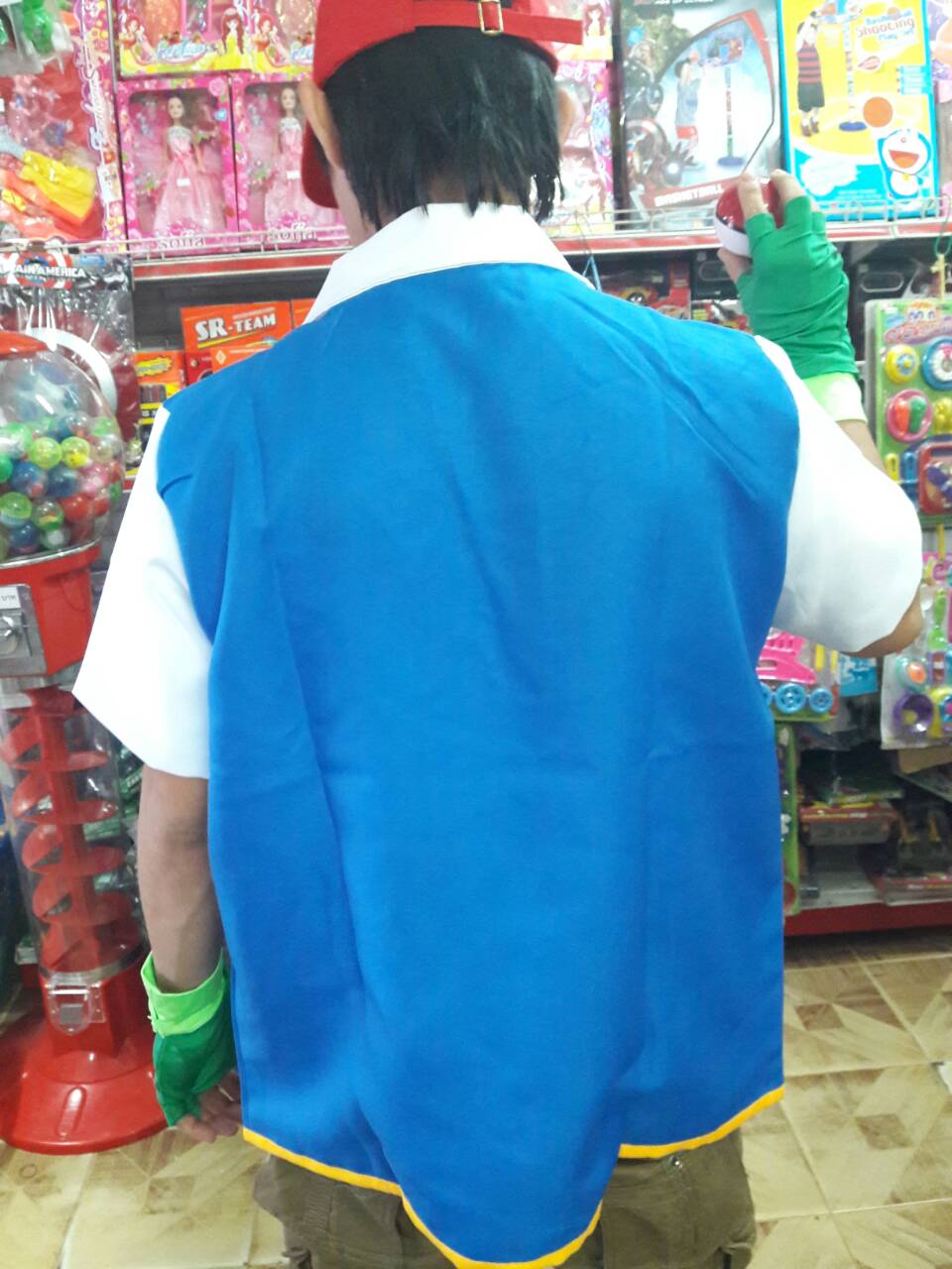 ชุดคอส ซาโตชิฟ้า ( เสื้อ+หมวก+ถุงมือ)