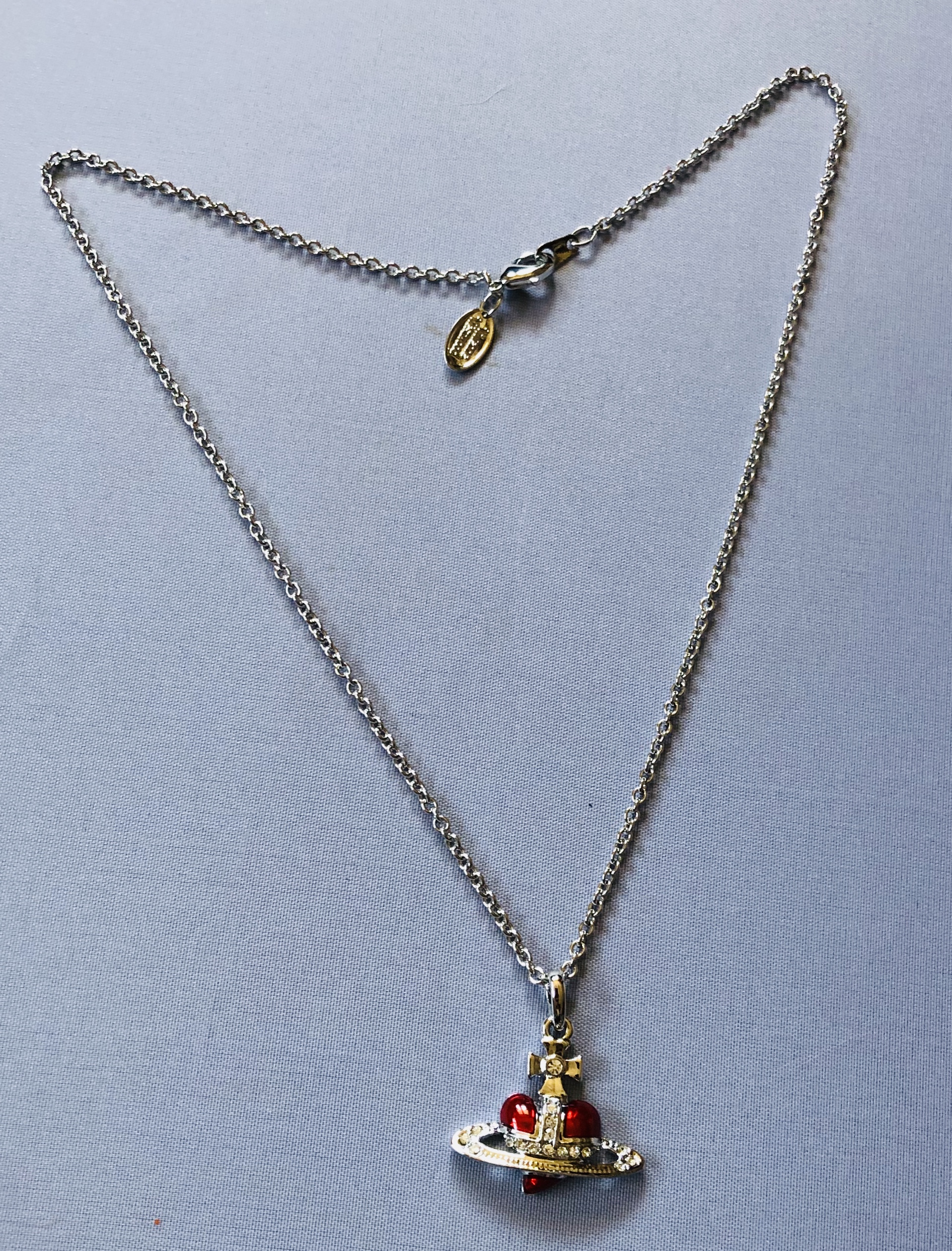 Vivienne Westwood Diamante Red Heart Necklace