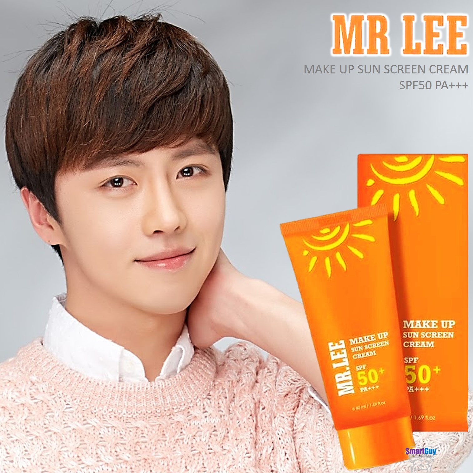 ครีมกันแดดเนื้อบางเบาของแท้จากเกาหลีครบสูตรบำรุงและปรับผิวหน้ากระจ่างใสในขั้นตอนเดียว MR.LEE Make Up Sun Screen Cream SPF50 PA+++ 50ml.