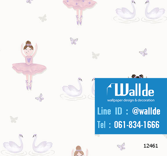 วอลเปเปอร์ห้องเด็ก วอลเปอร์ลายการ์ตูน ลายเด็กผู้หญิง