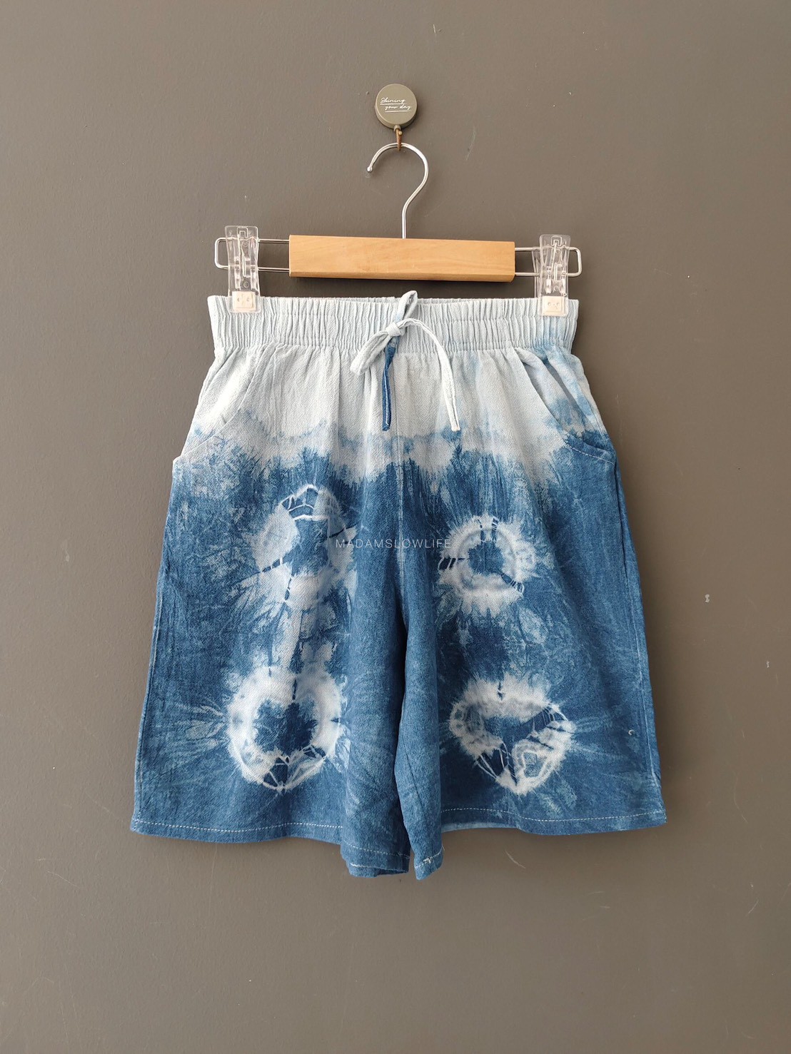 กางเกงขาสั้น Size: F มัดย้อมครามธรรมชาติ