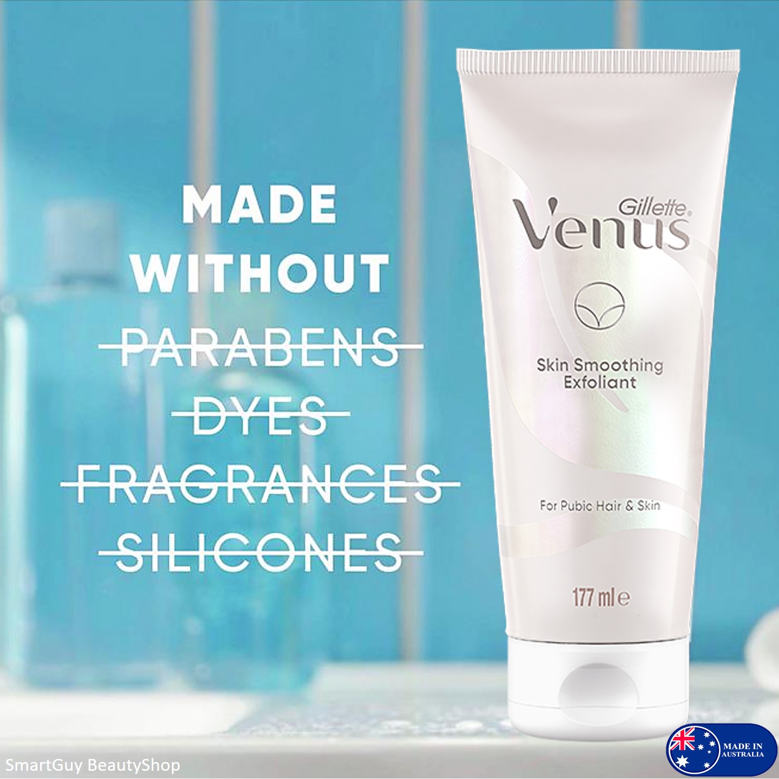 Gillette Venus Skin Smoothing Exfoliant 177ml ครีมสครับขัดผิวสูตรอ่อนโยนสำหรับจุดซ่อนเร้นของผู้หญิงสินค้านำเข้าจากออสเตรเลียของแท้พร้อมส่ง