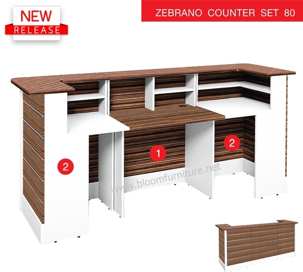 โต๊ะเคาน์เตอร์ ZEBRANO SET 2-80 ขนาด W 220 x D 70 x H 107 CM.