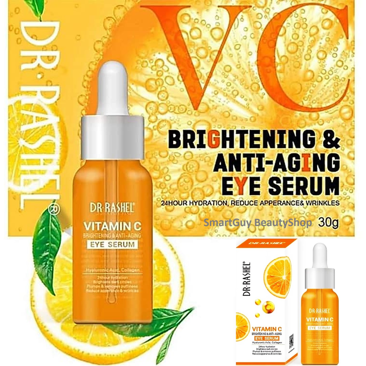 เซรั่มบำรุงรอบดวงตาสูตรวิตามินซีเข้มข้นพิเศษช่วยบำรุงฟื้นฟูและแก้ทุกปัญหารอบดวงตาอย่างได้ผล DR.RASHEL Vitamin C Grightening & Anti Aging Eey Serum 30ml.