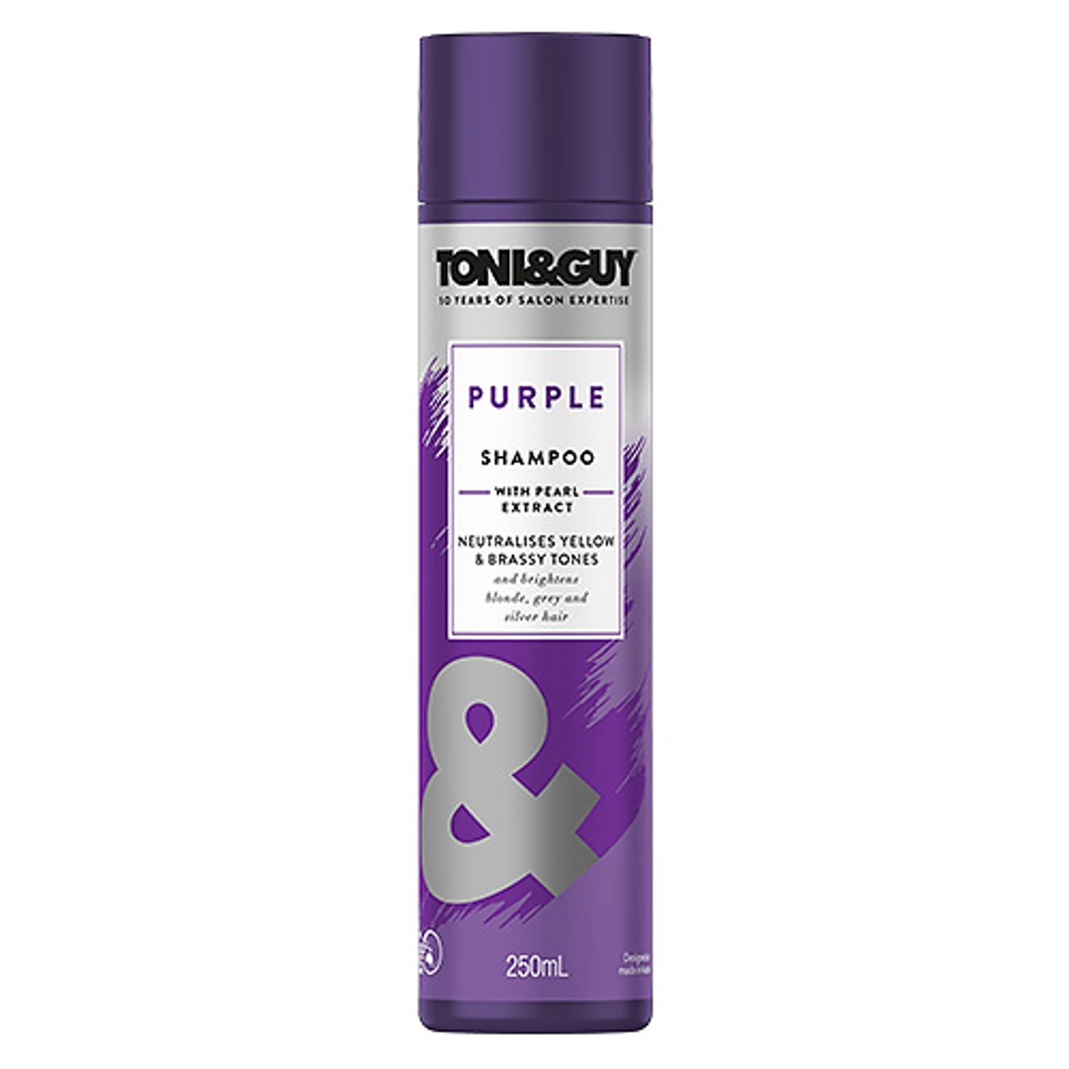 Toni&Guy Purple Shampoo With Pearl Extract 250ml แชมพูสระผมสูตรพรีเมี่ยมเพื่อผมนุ่มลื่นสลวยมีน้ำหนักเป็นธรรมชาติสินค้านำเข้าจากออสเตรเลียของแท้พร้อมส่ง