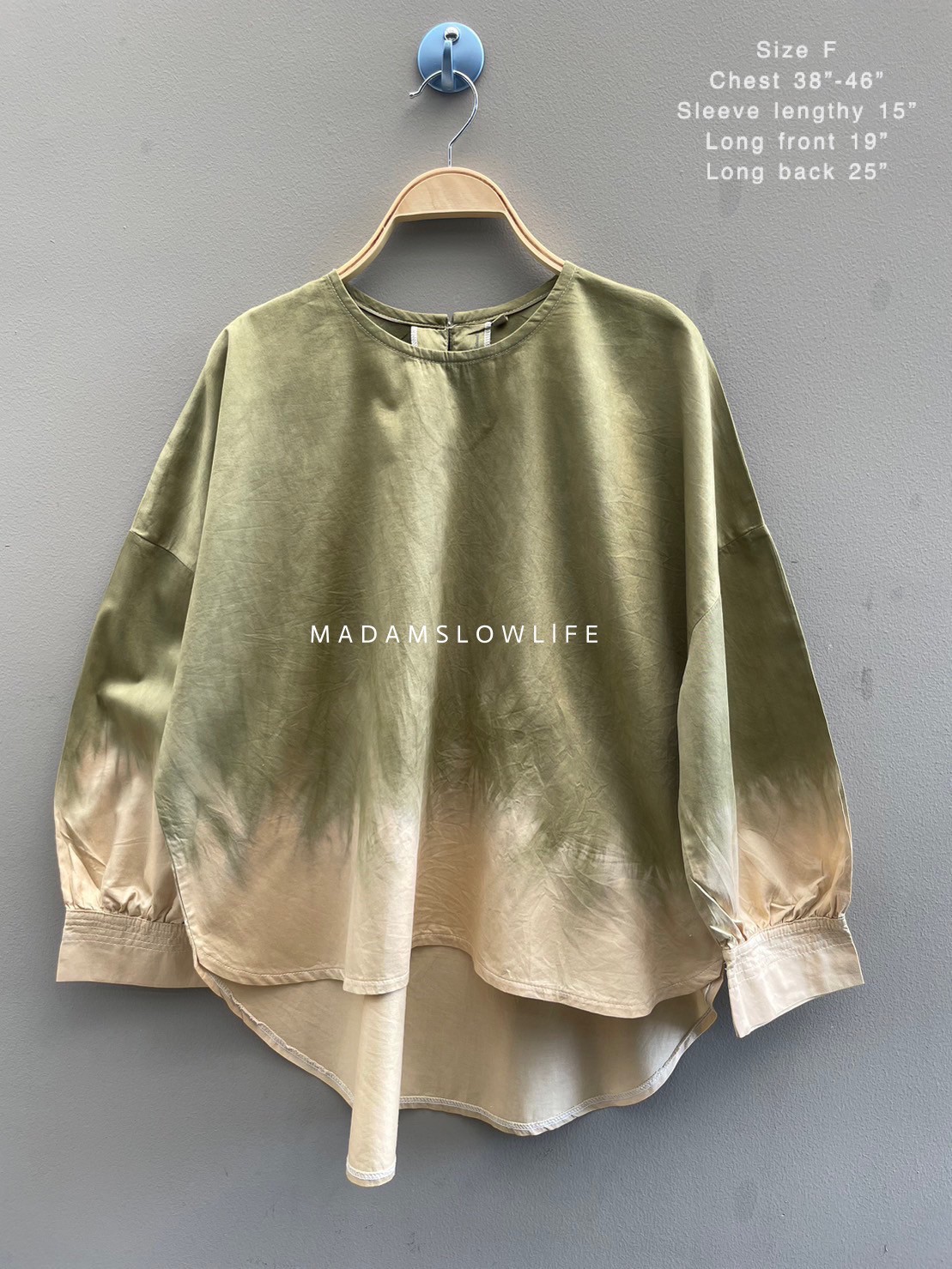 เสื้อทรงแขนเกาหลี ย้อมสีปลอดสารพิษทูโทน