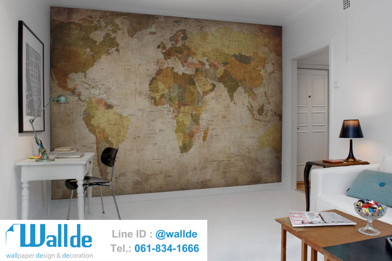 สั่งพิมพ์วอลเปเปอร์ วอลเปเปอร์ลายแผนที่ 0015