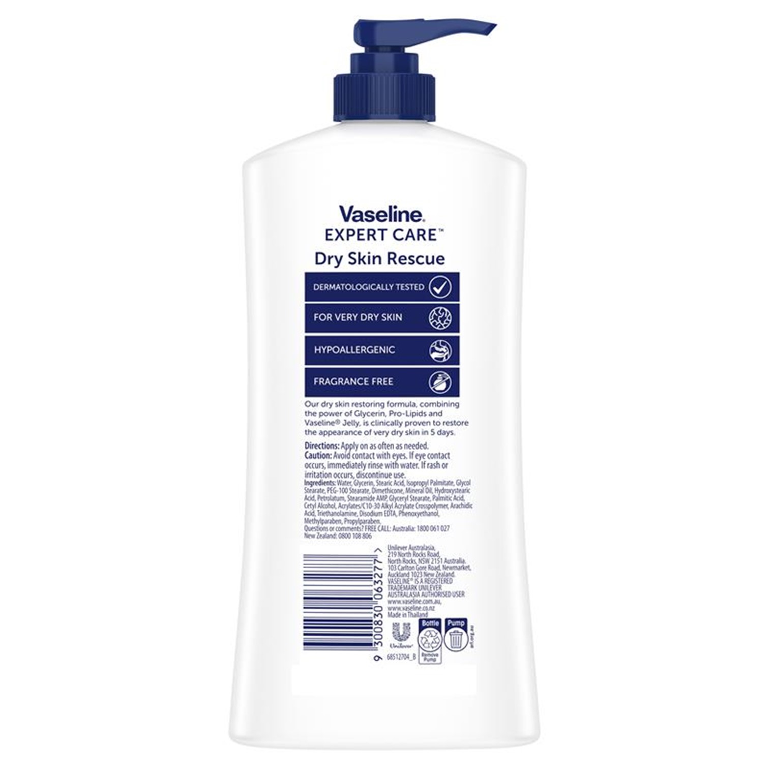 Vaseline Expert Care Dy Skin Rescue Advanced Strength Body Lotion 550ml โลชั่นบำรุงผิวกายสูตรพิเศษจากวาสลีนสินค้านำเข้าจากต่างประเทศพร้อมส่ง