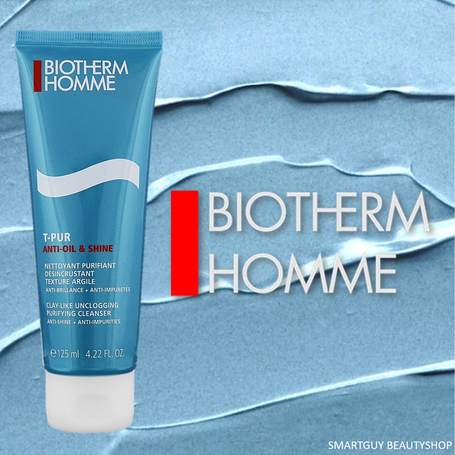 BIOTHERM HOMME T-Pur Anti-Oil & Shine Cleanser Unclogging Purifying Cleanser 125ml โฟมล้างหน้าสำหรับผู้ชายสูตรพิเศษ