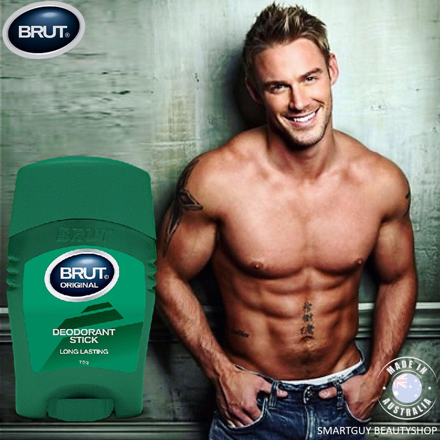 Brut Deodorant Stick Original 75g ผลิตภัณฑ์แท่งสติ๊กระงับกลิ่นใต้วงแขนสำหรับผู้ชายกลิ่นหอมพิเศษสินค้านำเข้านำเข้าลิขสิทธิ์แท้จากต่างประเทศ