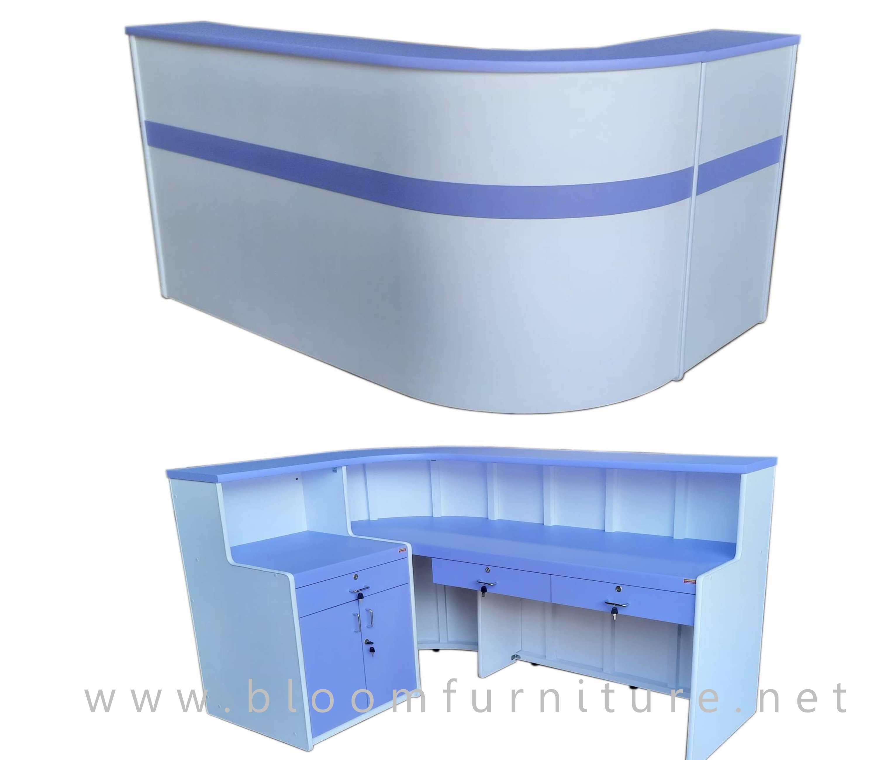 โต๊ะแคชเชียร์ โต๊ะเคาน์เตอร์ ขนาด 180x135x55x105 ซม. (เลือกสีได้ ปรับขนาดได้)